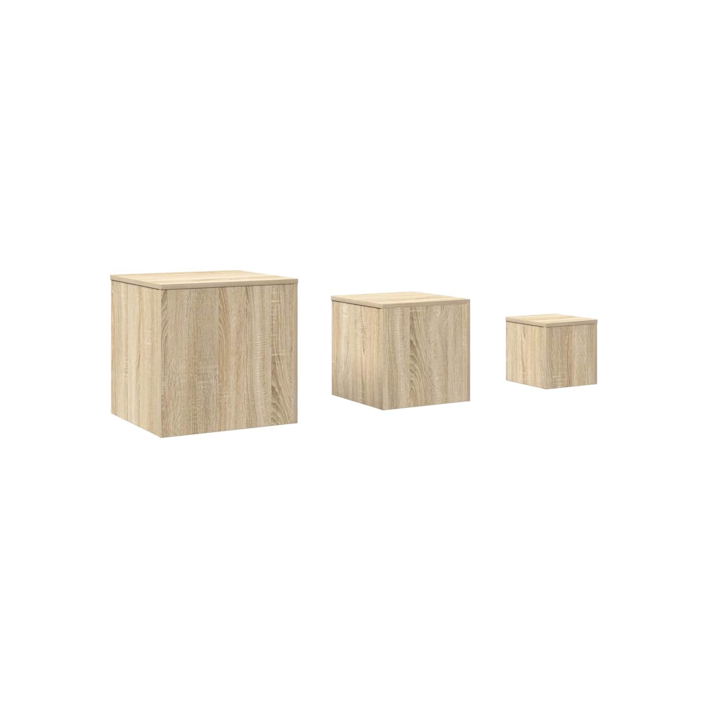 Tables d'appoint 3 pcs Chêne Sonoma Aggloméré