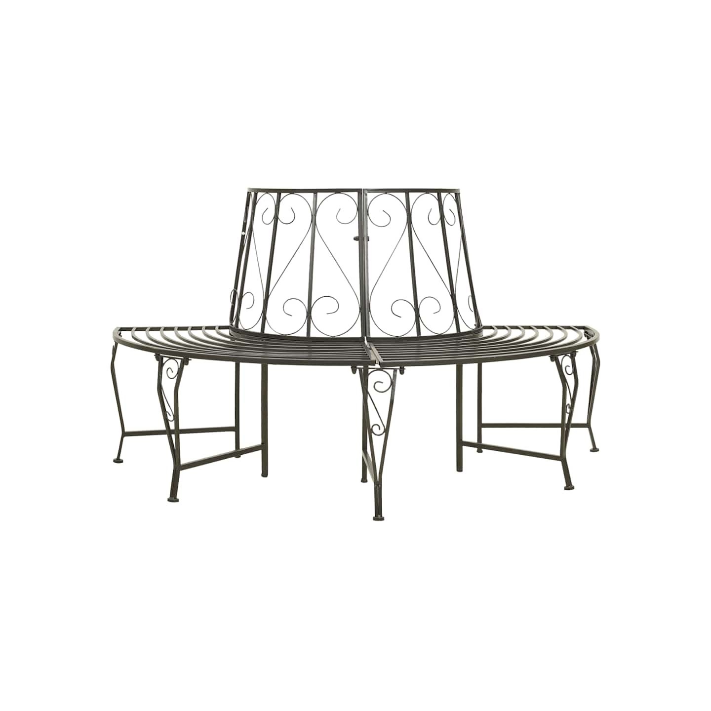 Banc d'arbre de jardin Demi-rond 160 cm Acier