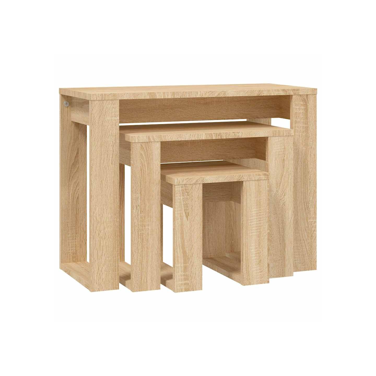 Tables gigognes 3 pcs Chêne sonoma Bois d'ingénierie