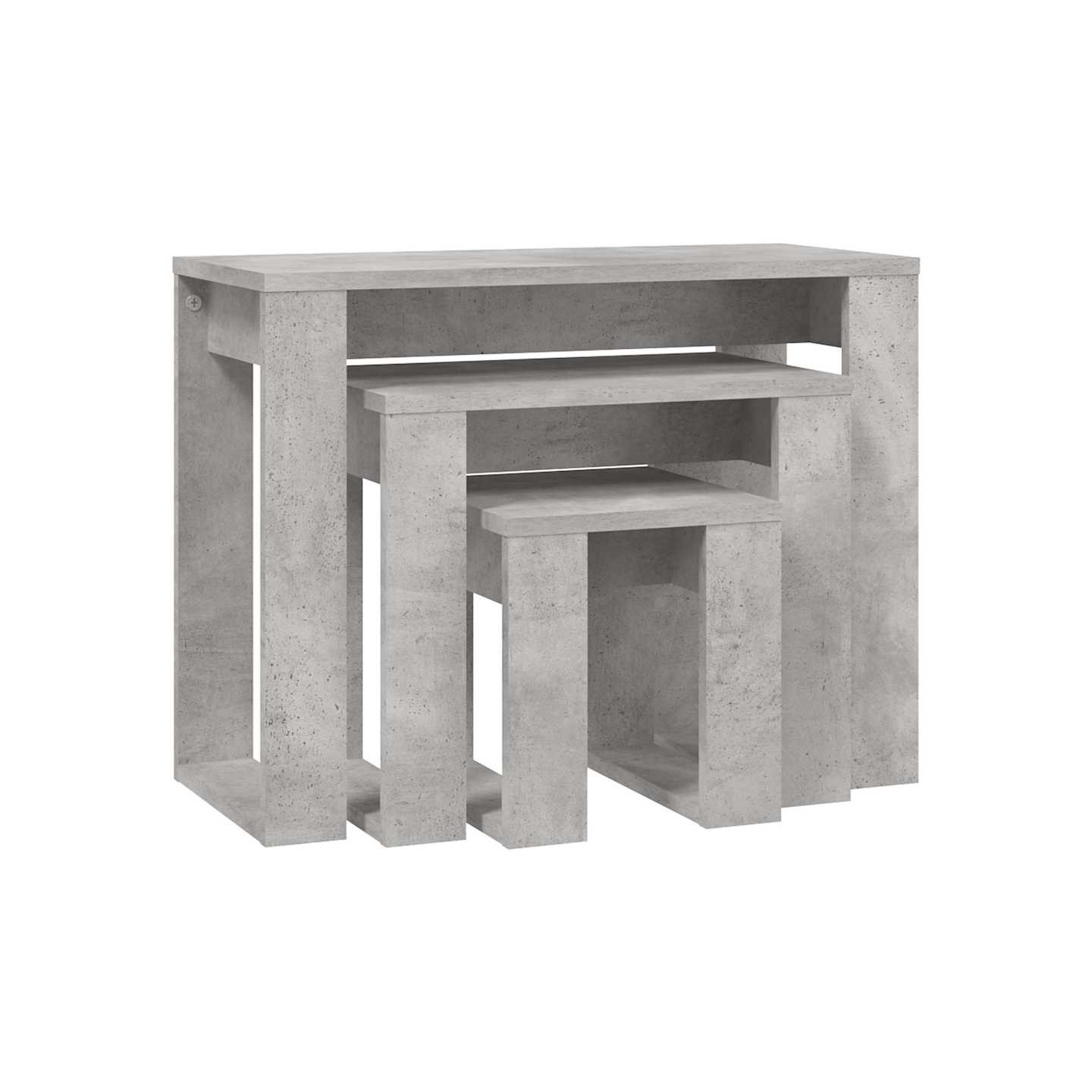 Tables gigognes 3 pcs Gris béton Bois d'ingénierie