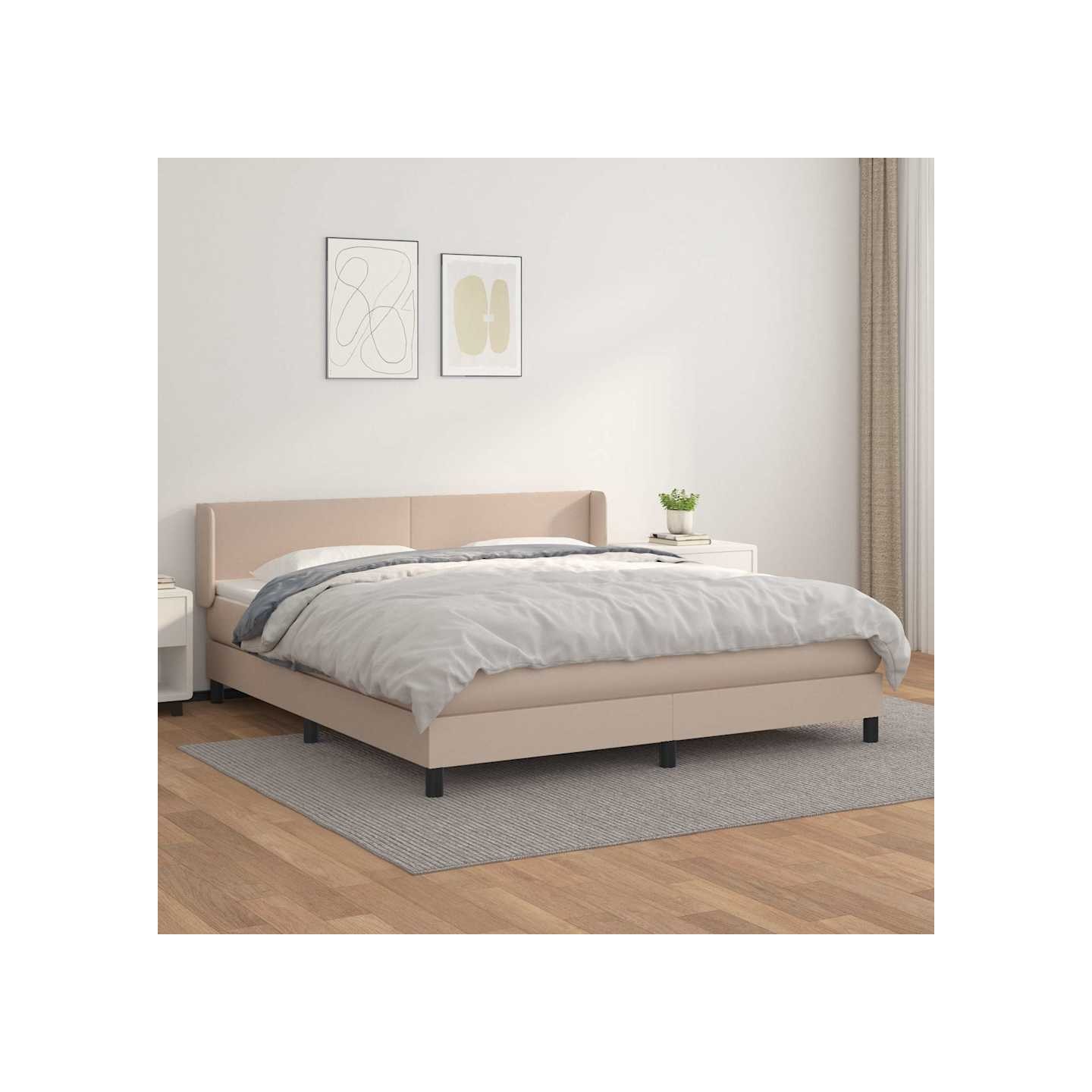 Sommier à lattes de lit avec matelas Cappuccino 160x200 cm