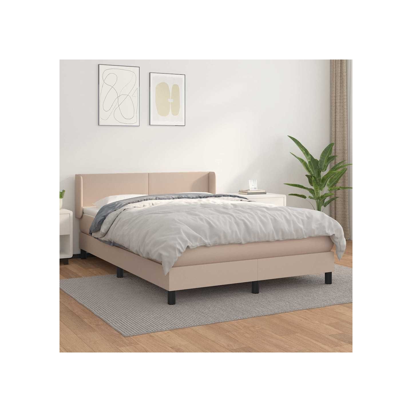 Sommier à lattes de lit avec matelas Cappuccino 140x200 cm