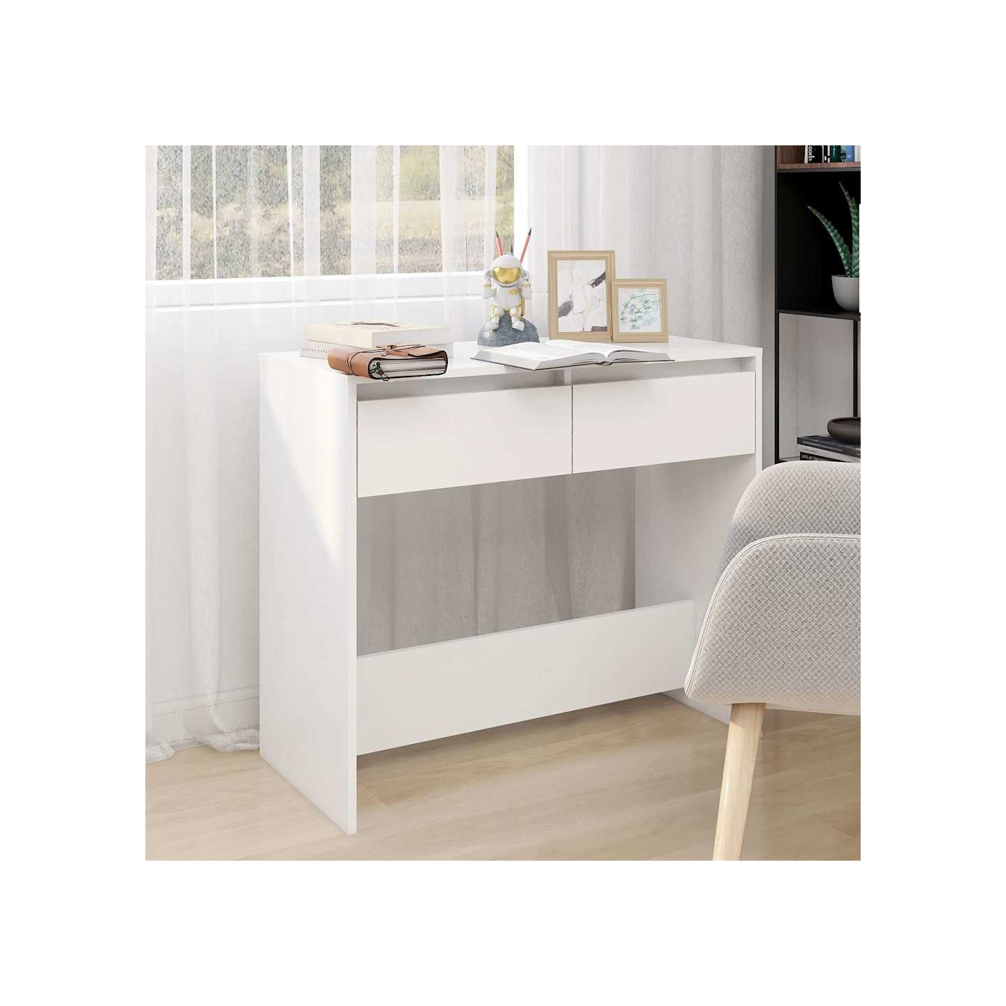 Table console Blanc 89x41x76,5 cm Acier