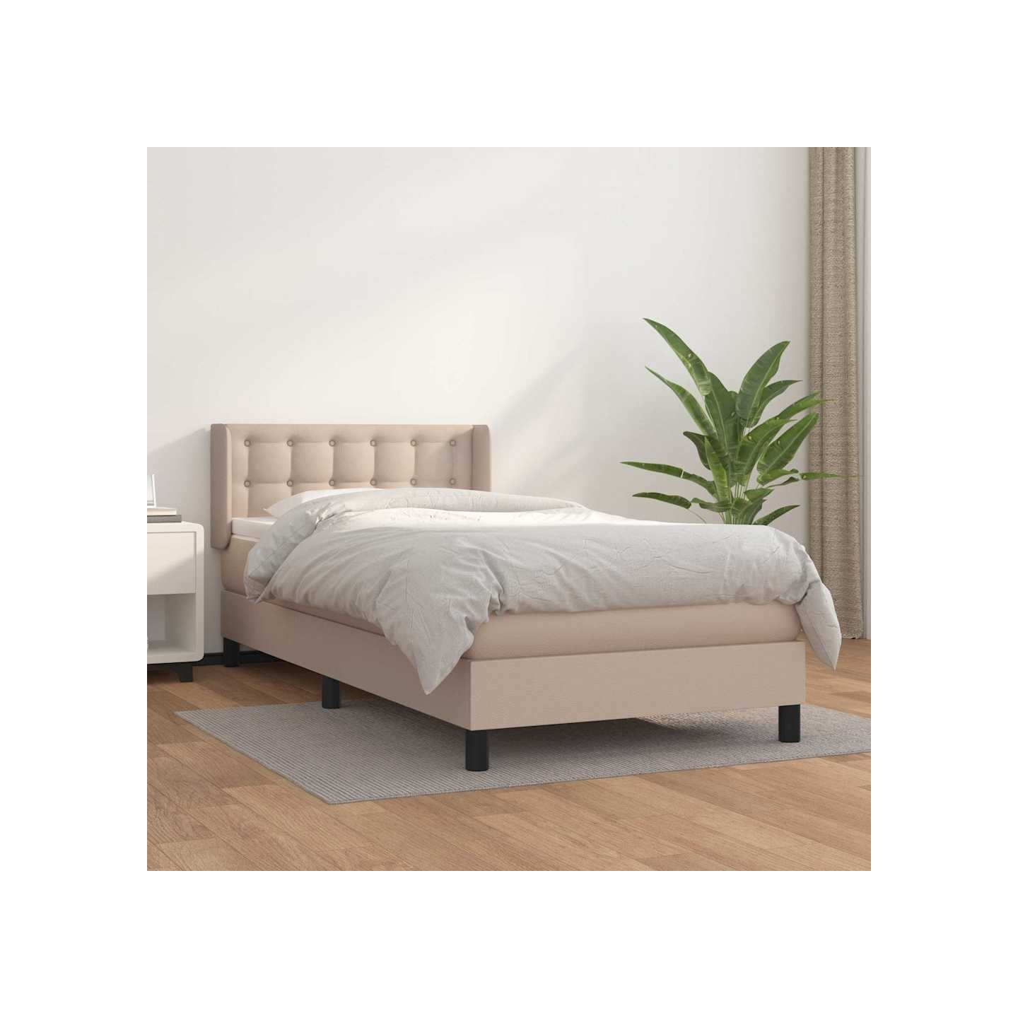 Sommier à lattes de lit avec matelas Cappuccino 100x200 cm