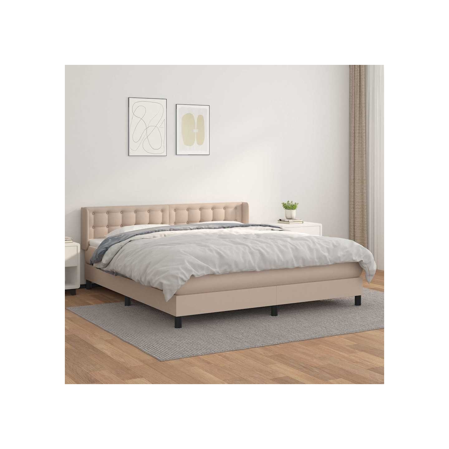 Sommier à lattes de lit avec matelas Cappuccino 180x200 cm