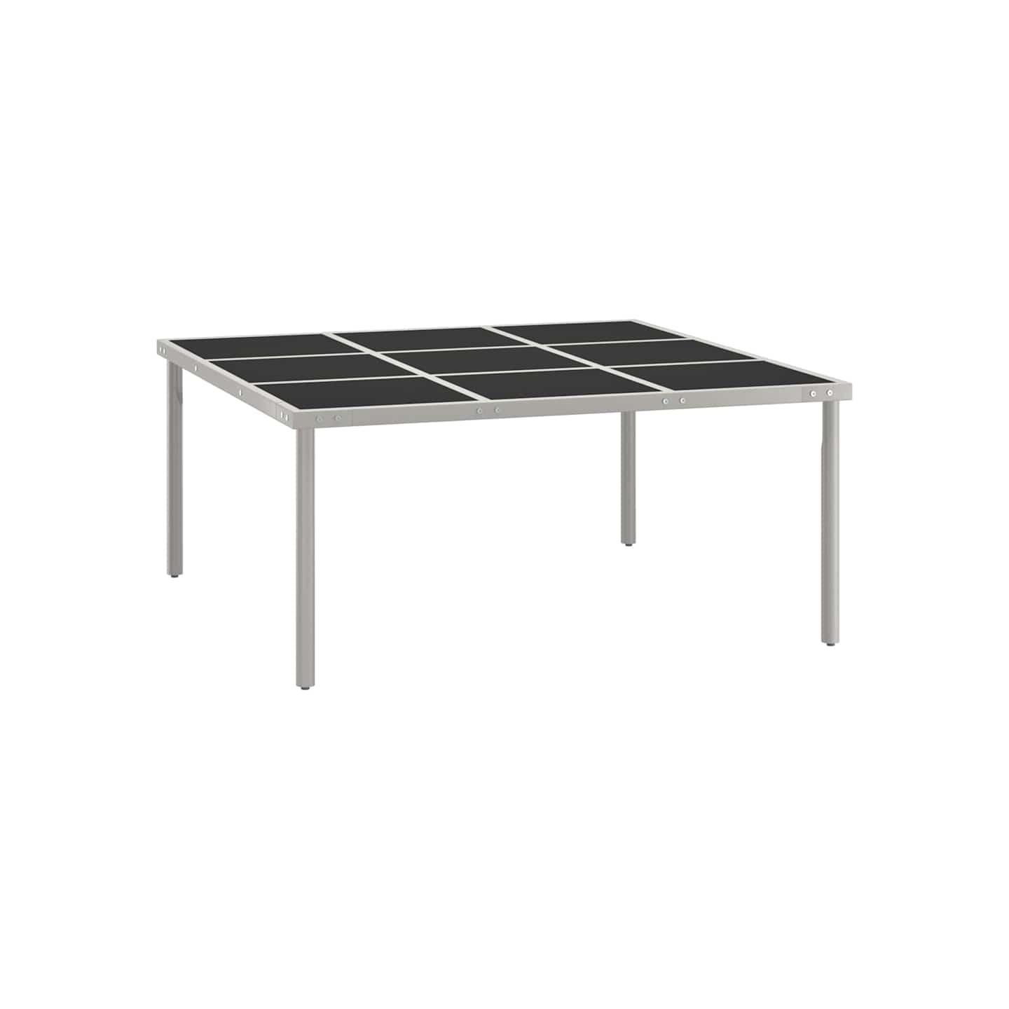 Table de salle à manger de jardin 170x170x74,5cm Verre et acier