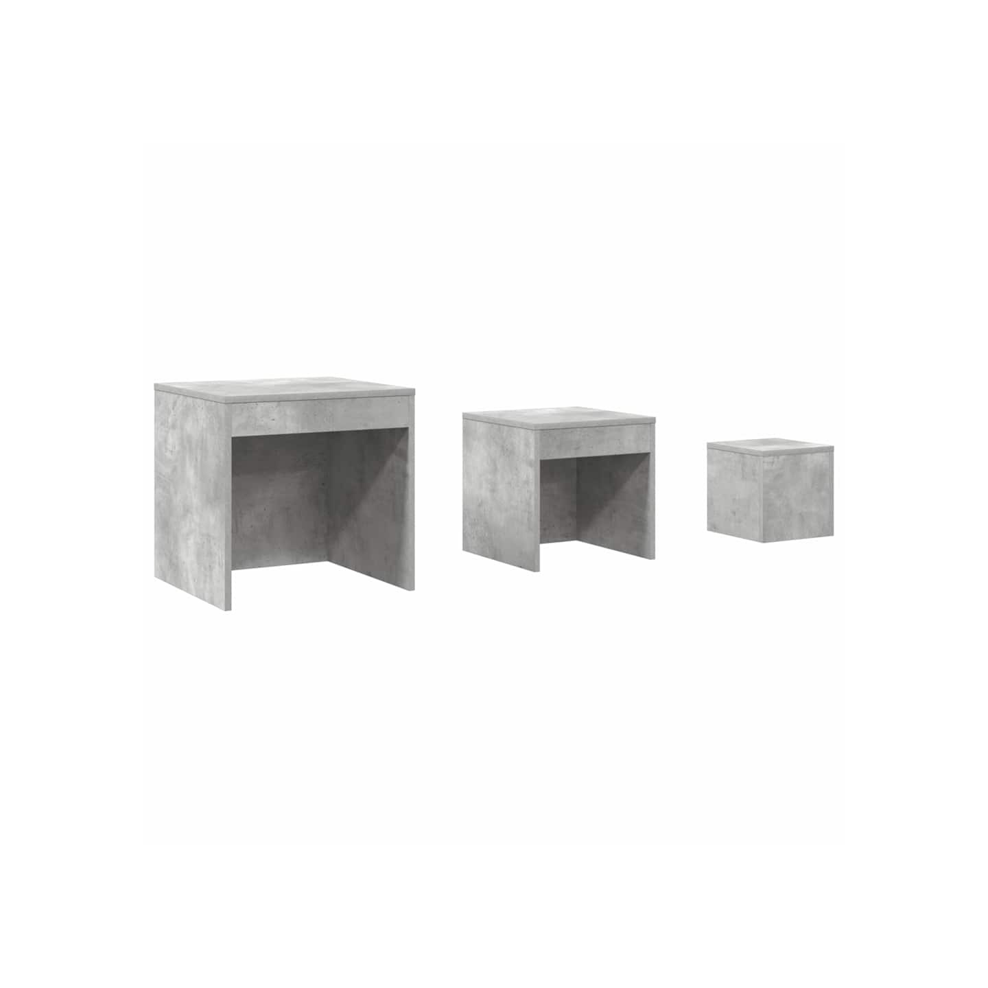 Tables gigognes 3 pcs Gris béton Aggloméré