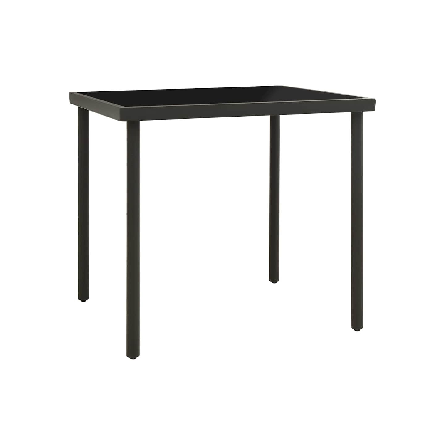 Table à dîner d'extérieur Anthracite 80x80x72 cm Verre et acier