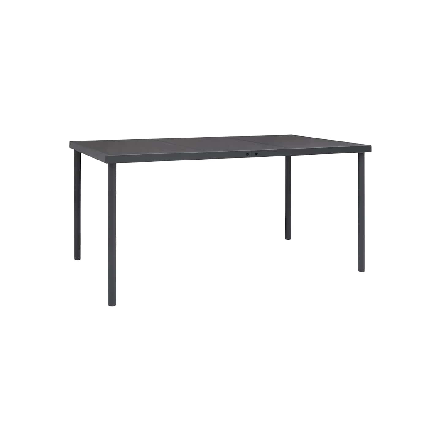 Table à dîner d'extérieur Anthracite 150x90x74 cm Acier
