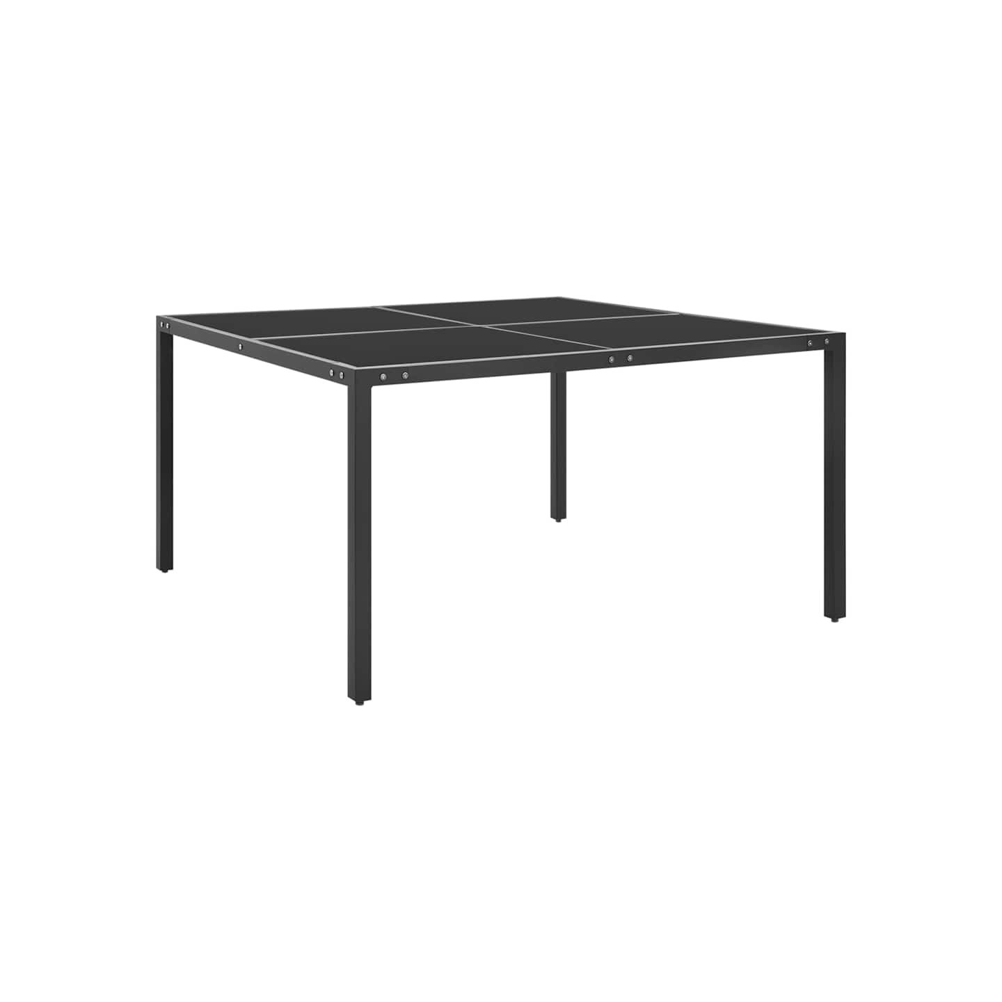 Table de jardin Anthracite 130x130x72 cm Acier et verre