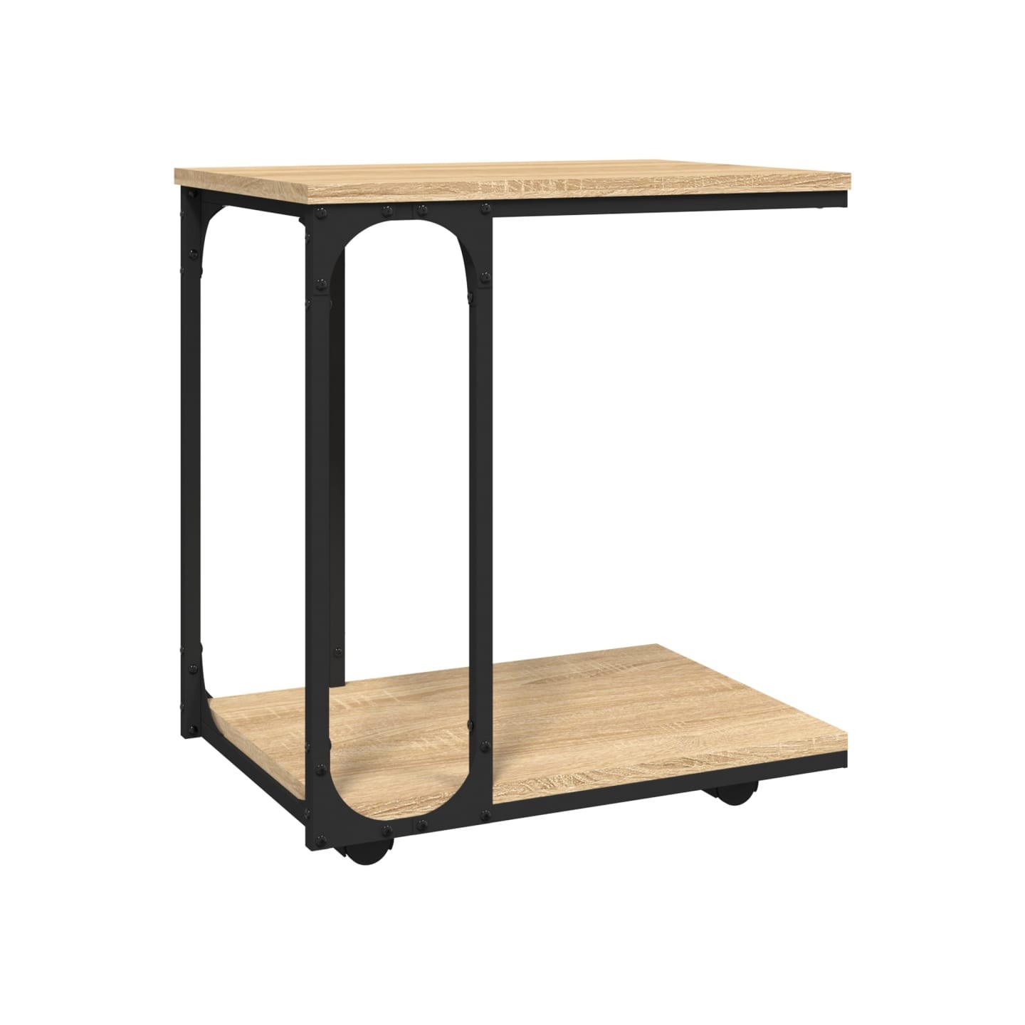 Table d'appoint à roues Chêne sonoma 50x35x55,5 cm
