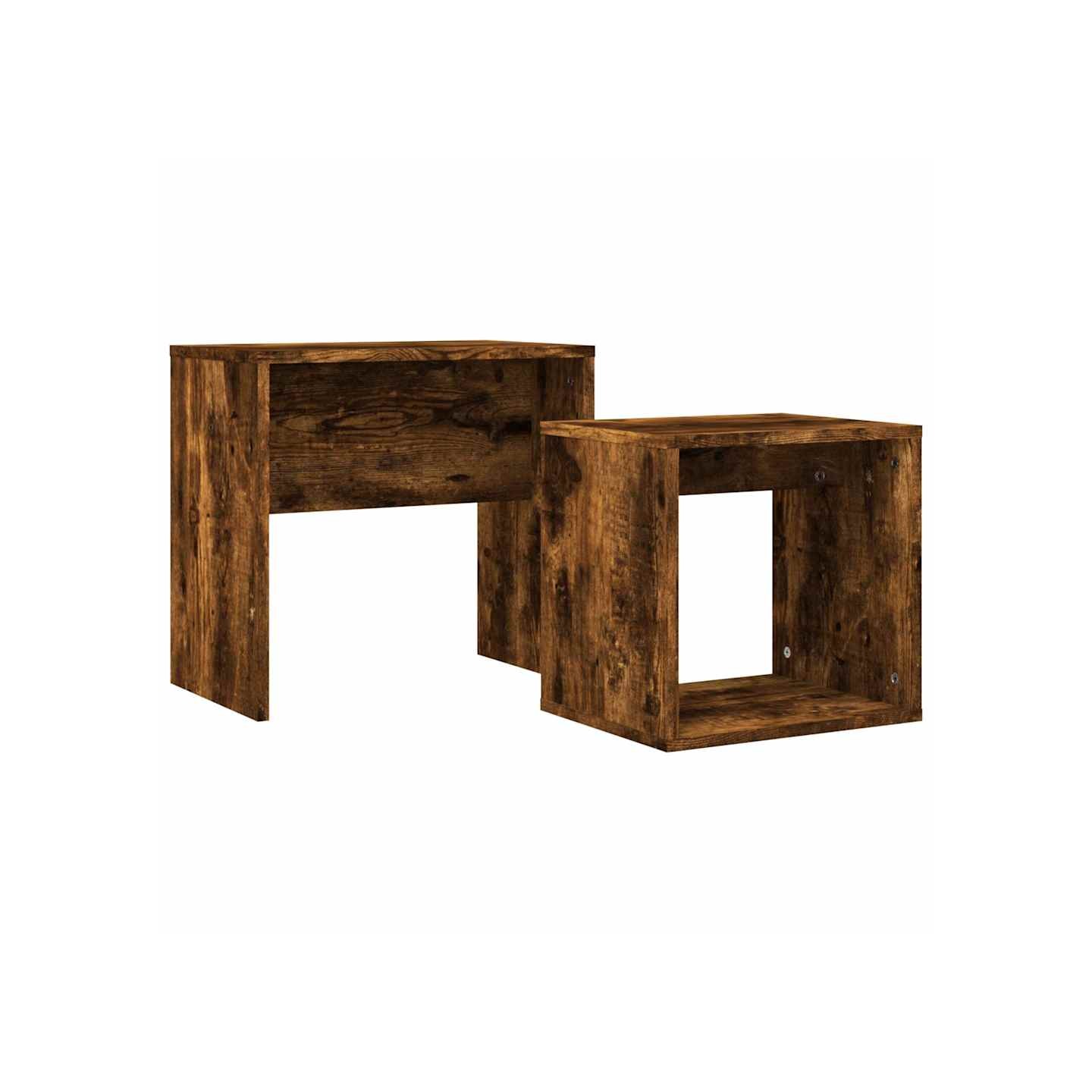 Tables basses gigognes 2 pcs chêne fumé bois d'ingénierie