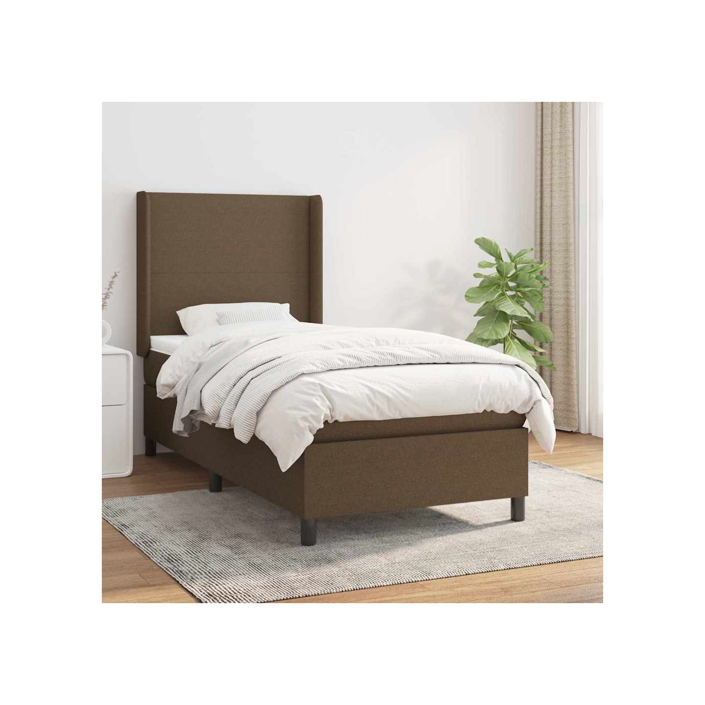 Sommier à lattes de lit avec matelas Marron foncé 80x200 cm
