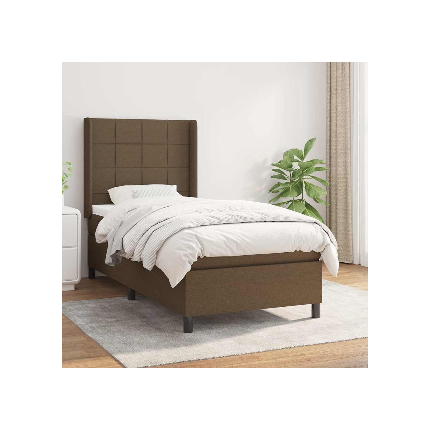 Sommier à lattes de lit avec matelas Marron foncé 80x200 cm