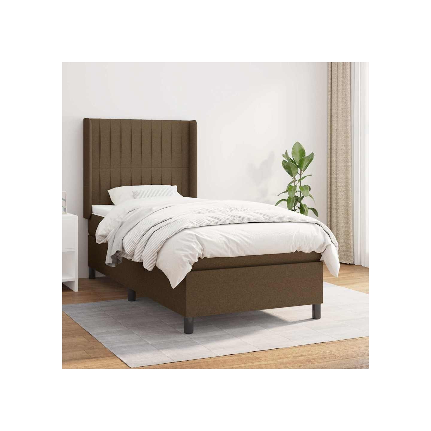 Sommier à lattes de lit avec matelas Marron foncé 80x200 cm