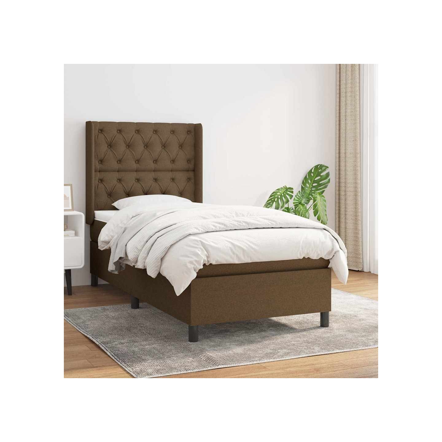 Sommier à lattes de lit avec matelas Marron foncé 80x200 cm