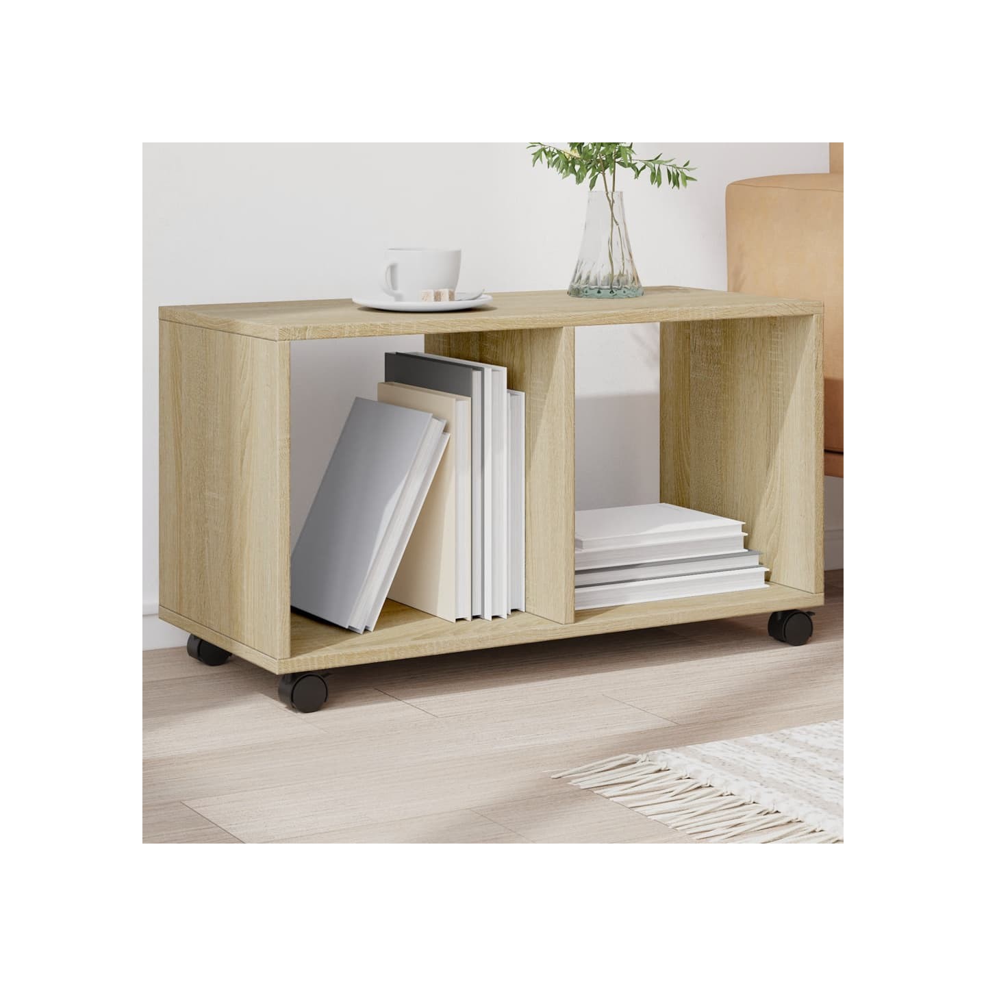 Armoire à roulettes chêne sonoma 72x33x42,5cm bois d’ingénierie