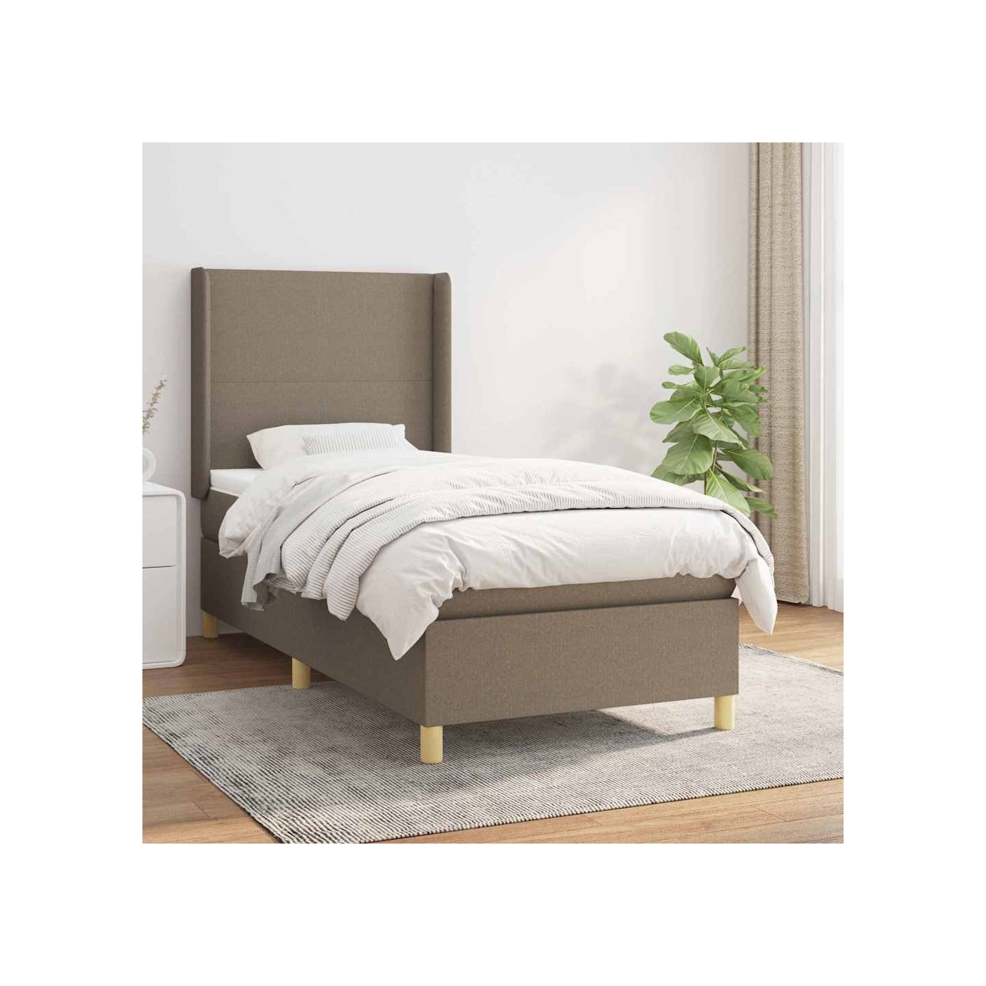 Sommier à lattes de lit avec matelas Taupe 80x200 cm Tissu