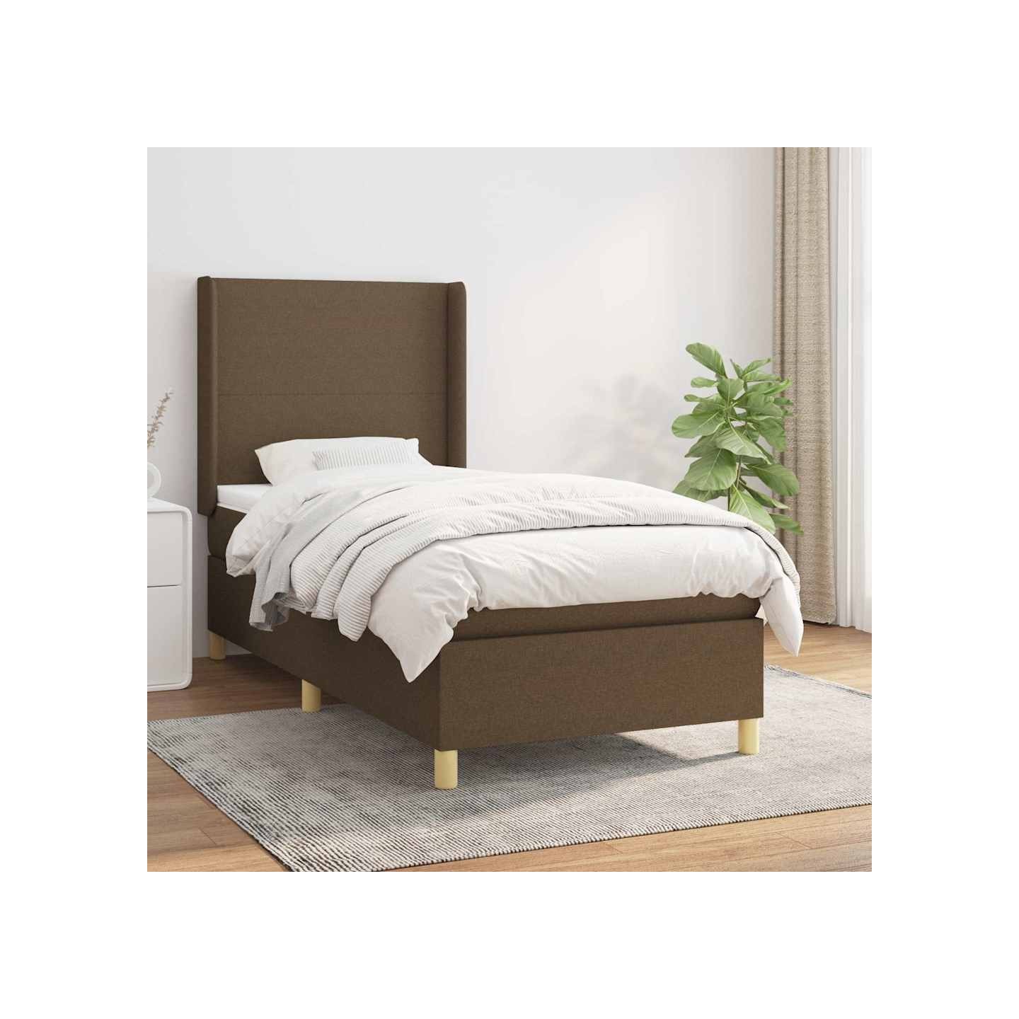 Sommier à lattes de lit avec matelas Marron foncé 90x190 cm