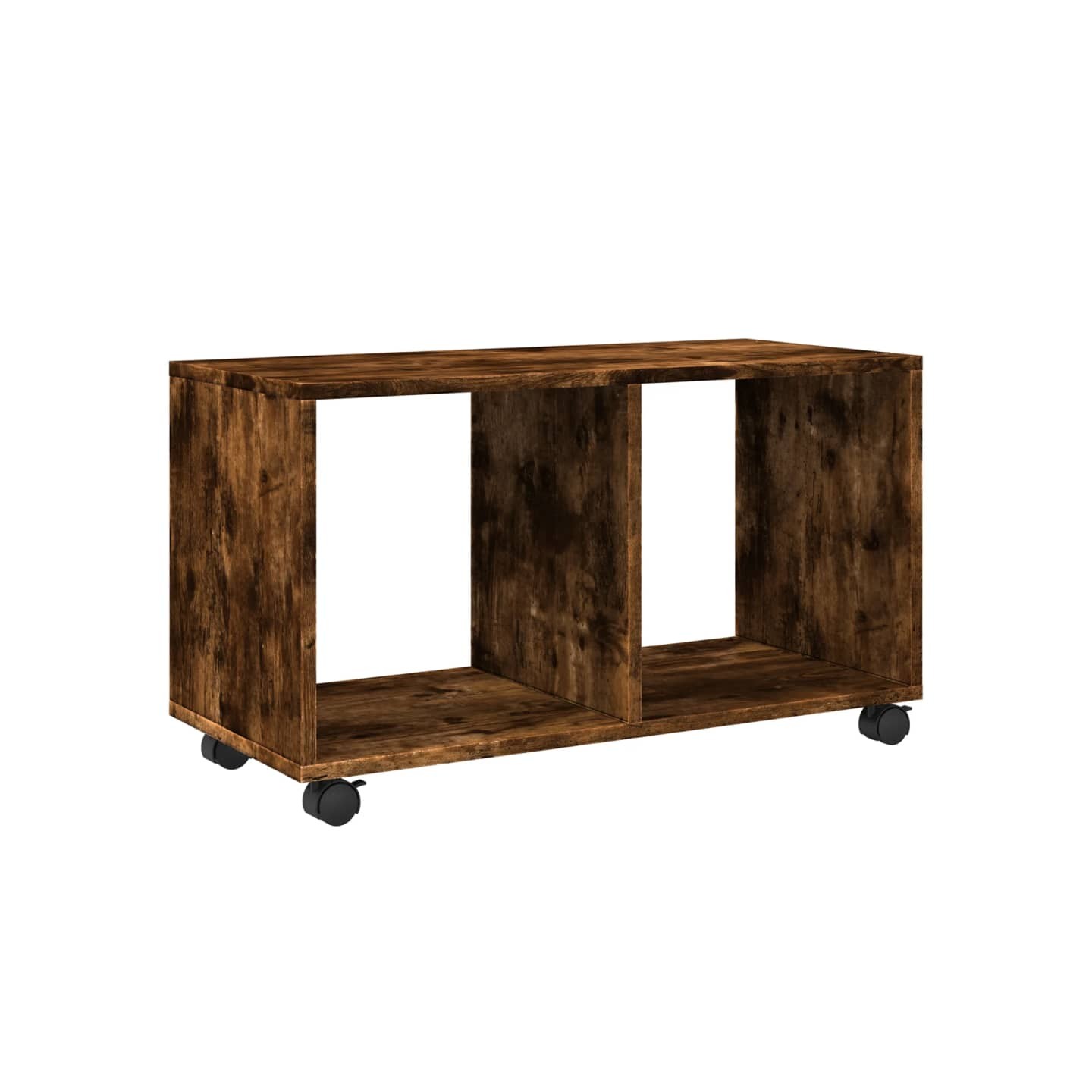Armoire roulante chêne fumé 72x33x42,5 cm bois d'ingénierie