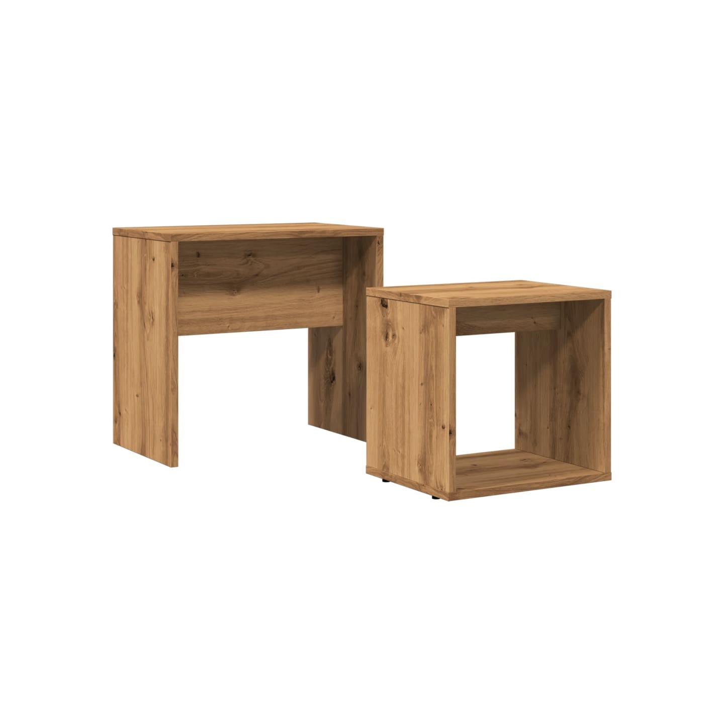 Tables basses gigognes 2 pcs chêne artisanal bois d'ingénierie