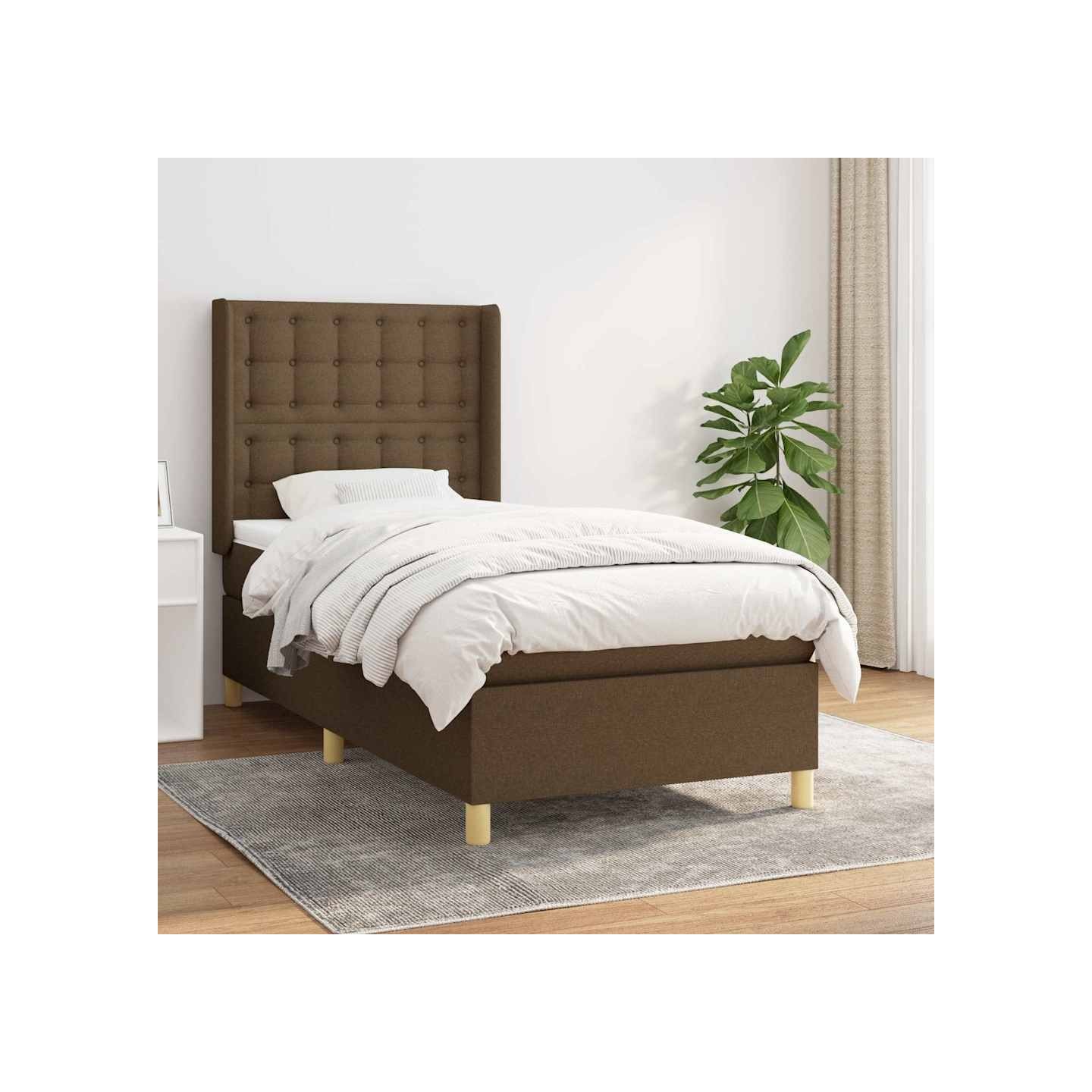 Sommier à lattes de lit avec matelas Marron foncé 80x200 cm