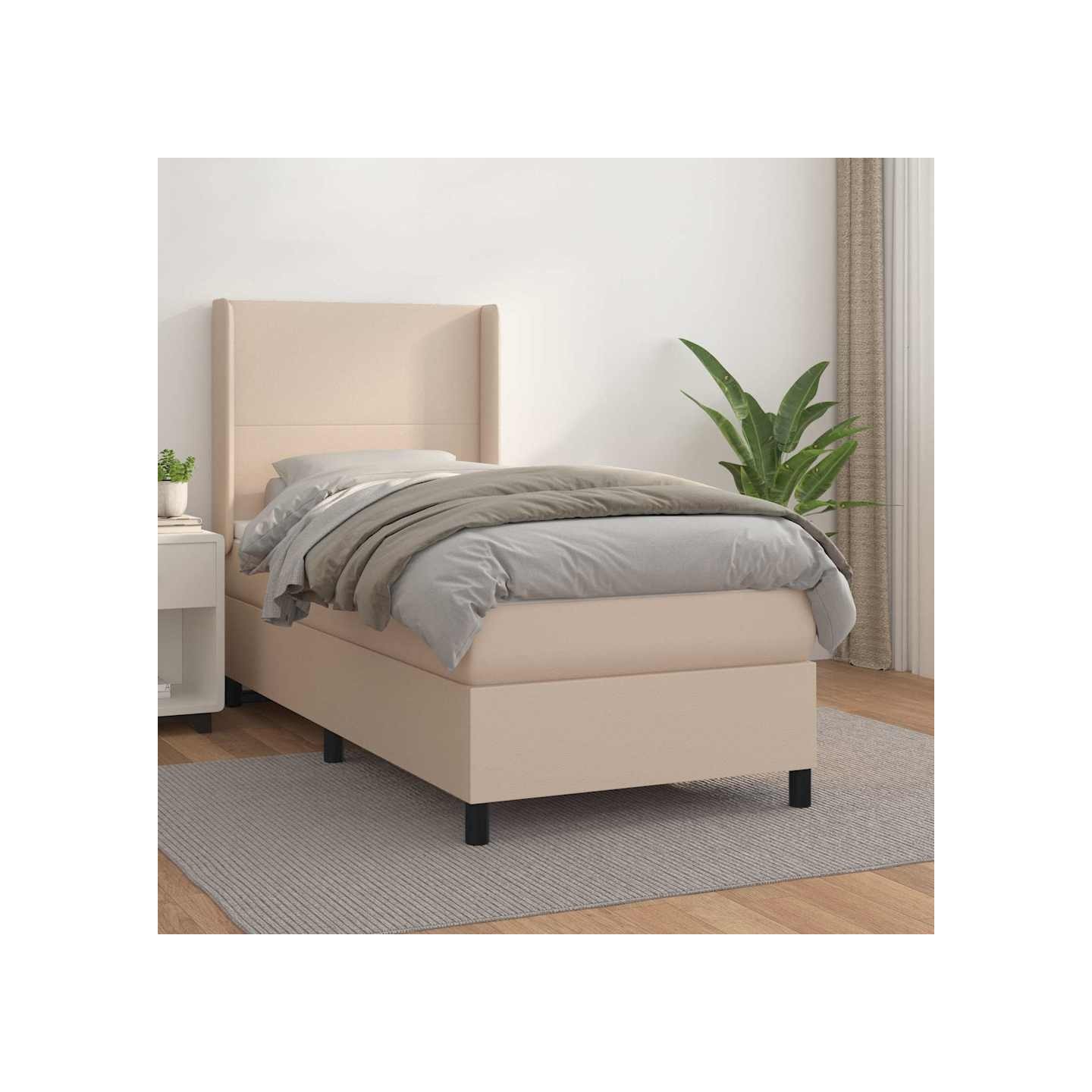 Sommier à lattes de lit avec matelas Cappuccino 90x200 cm
