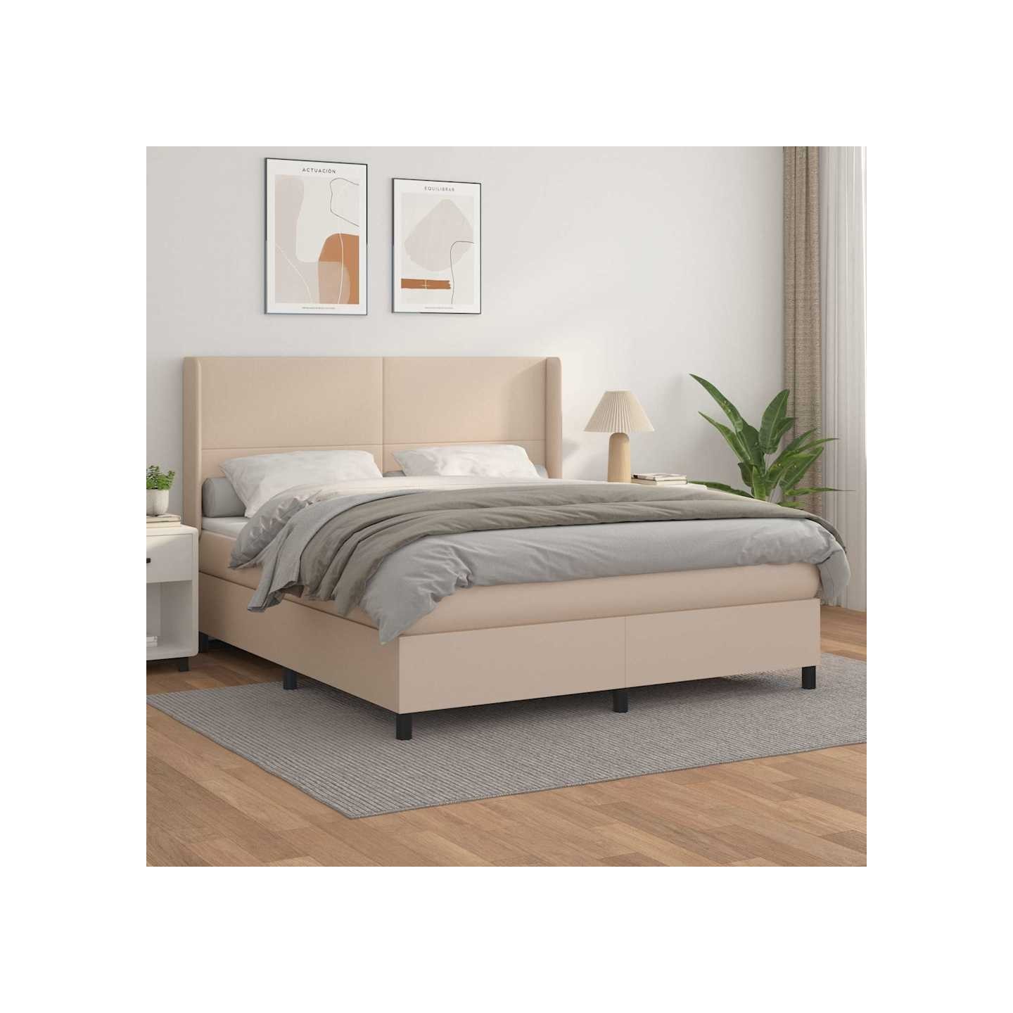 Sommier à lattes de lit avec matelas Cappuccino 180x200 cm