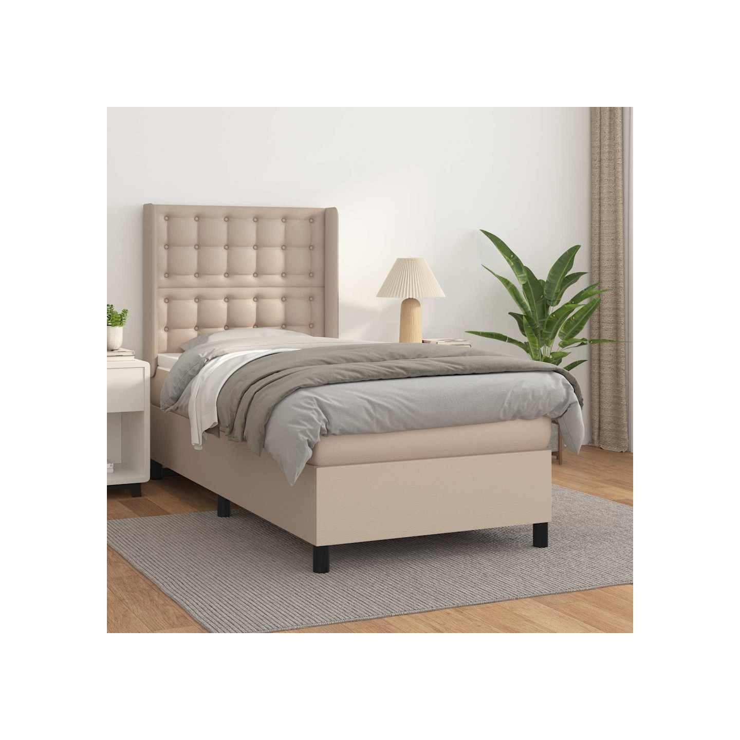 Sommier à lattes de lit avec matelas Cappuccino 80x200 cm