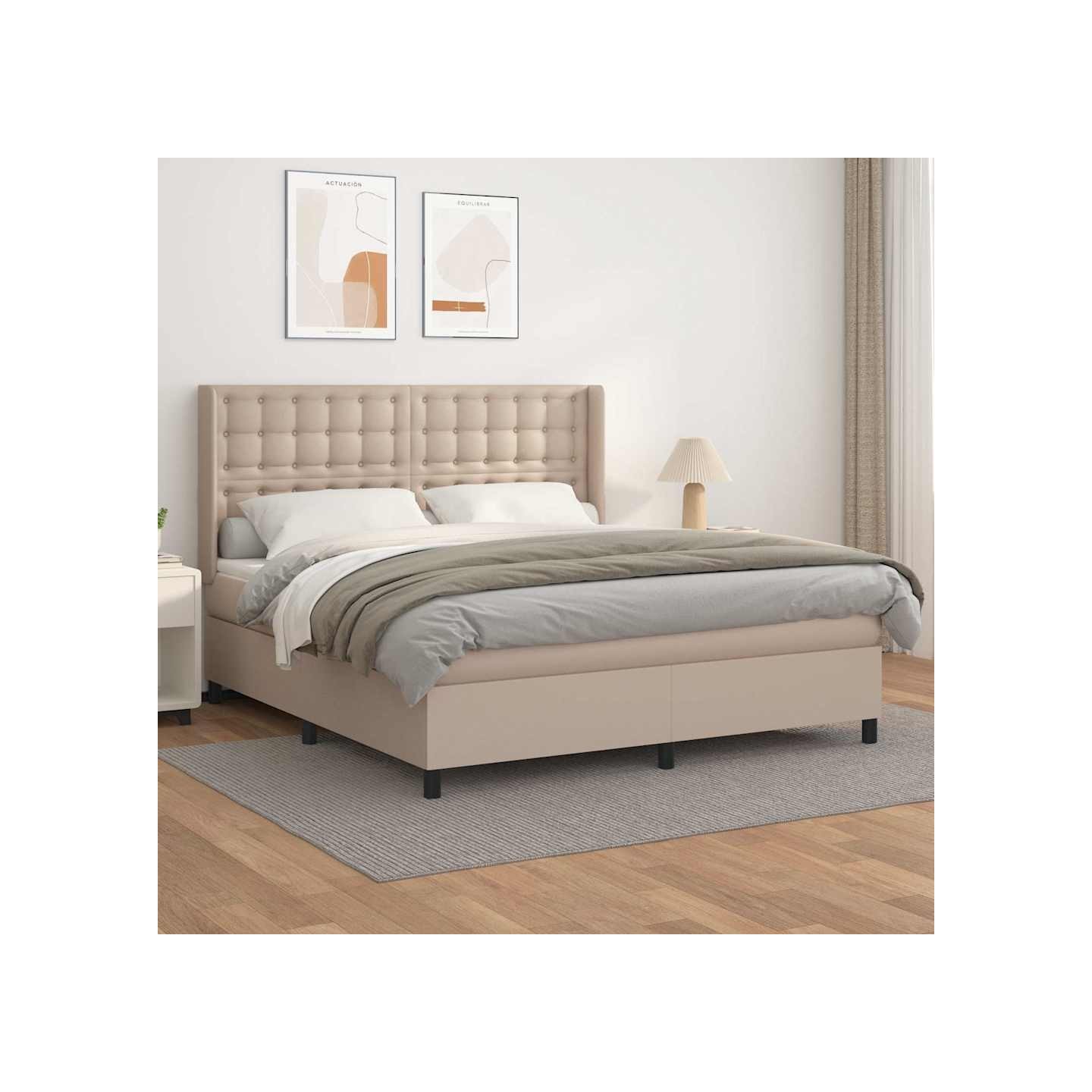 Sommier à lattes de lit avec matelas Cappuccino 160x200 cm