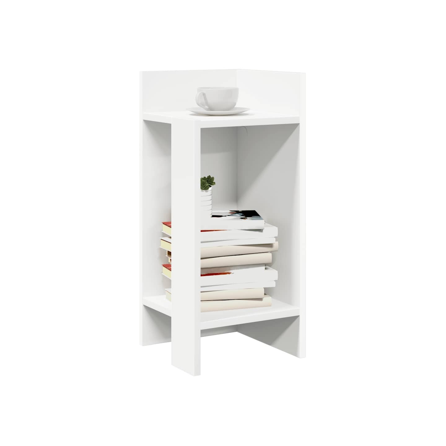 Table d'appoint avec étagère blanc 25,5x27x60 cm