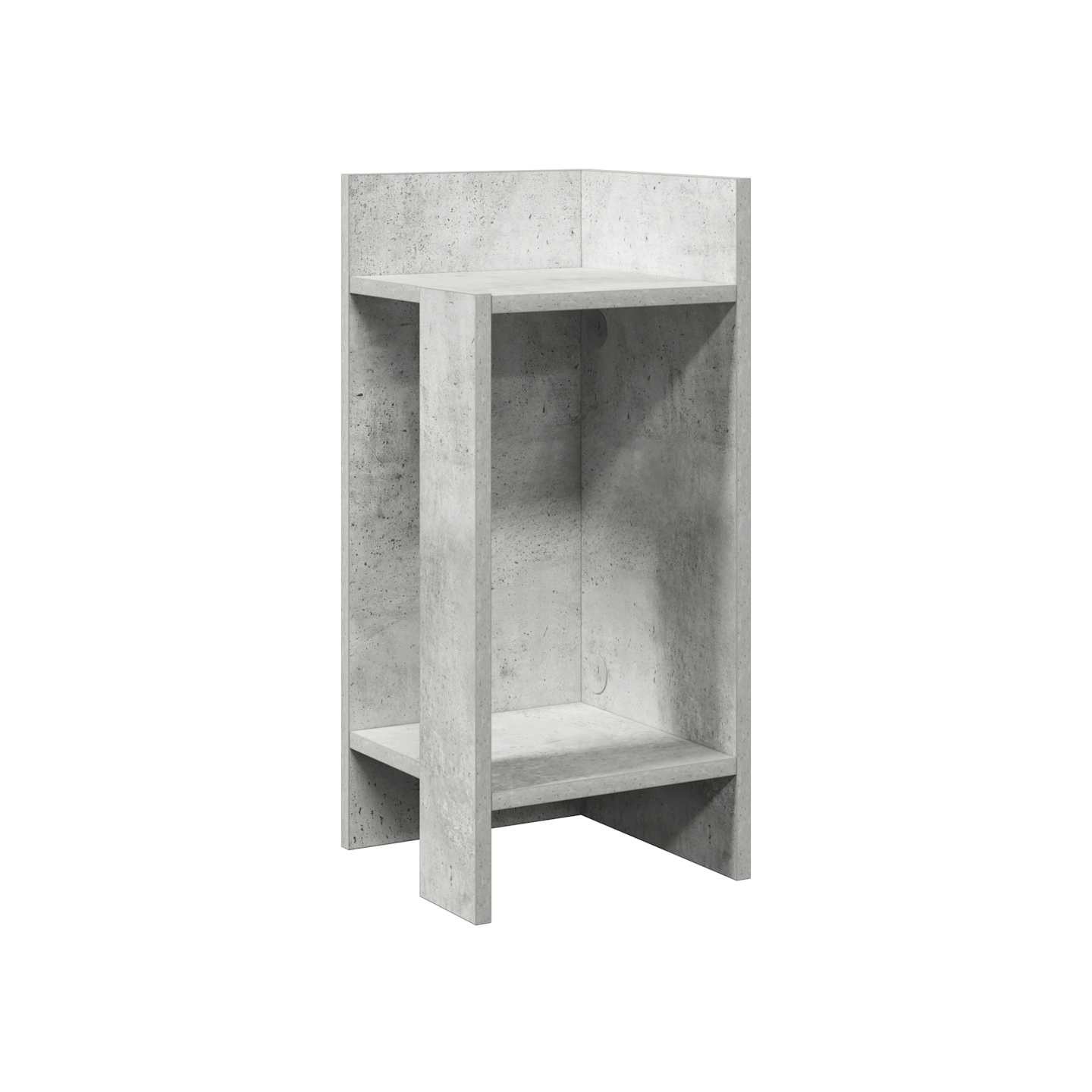 Table d'appoint avec étagère gris béton 25,5x27x60 cm