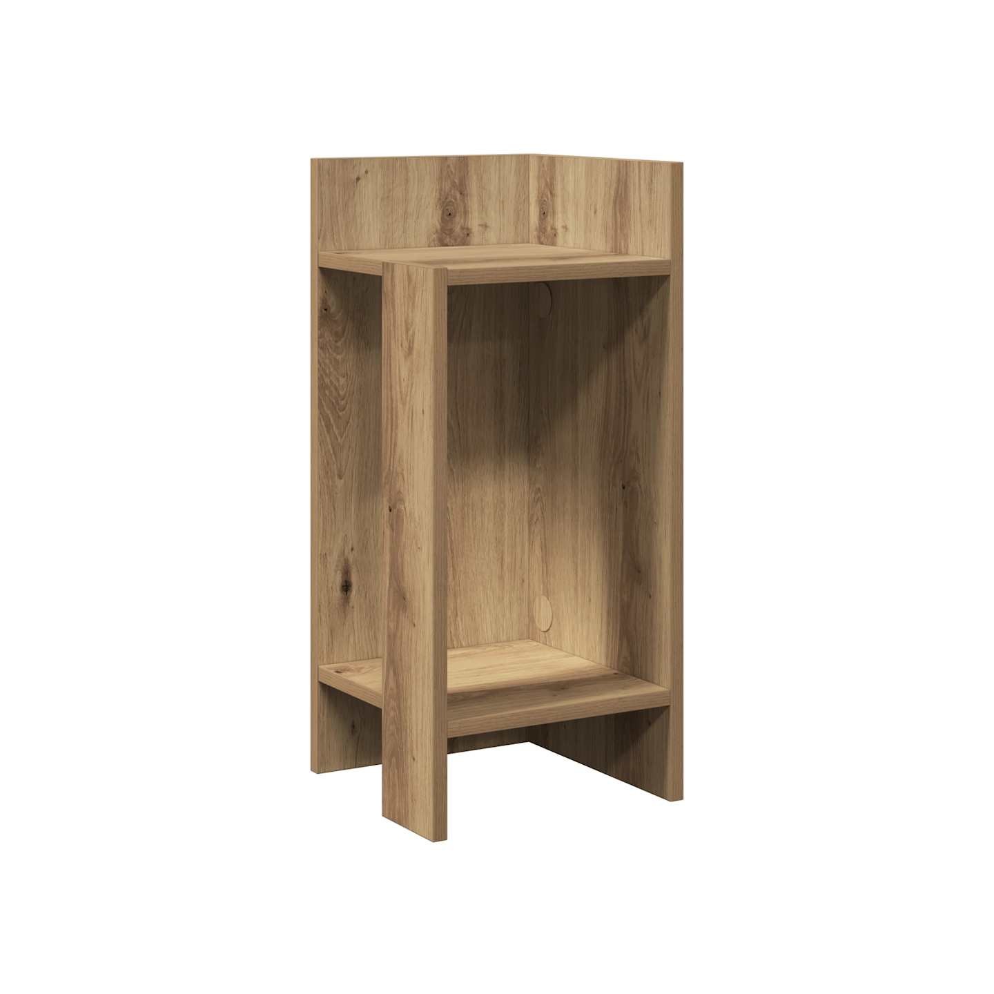 Table d'appoint avec étagère chêne artisanal 25,5x27x60 cm