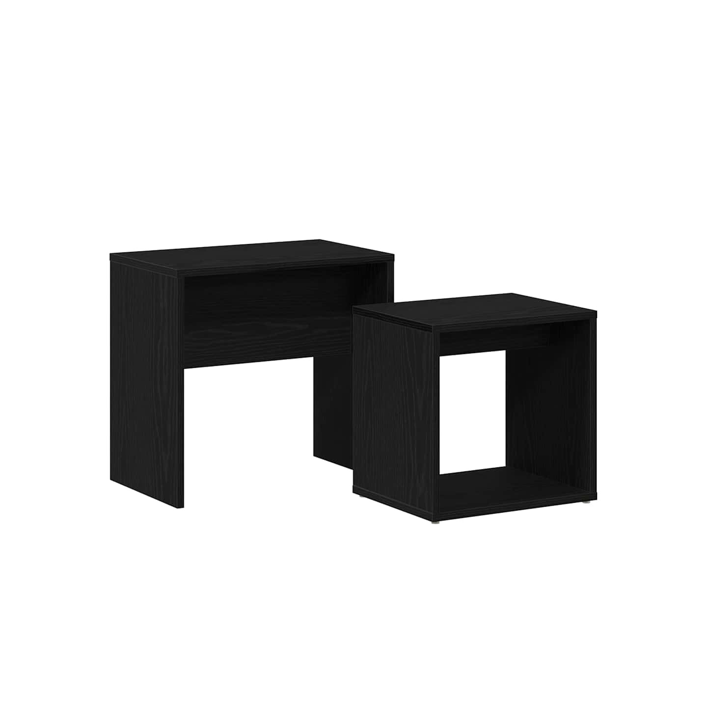 Tables basses 2 pcs en chêne noir contrecollé