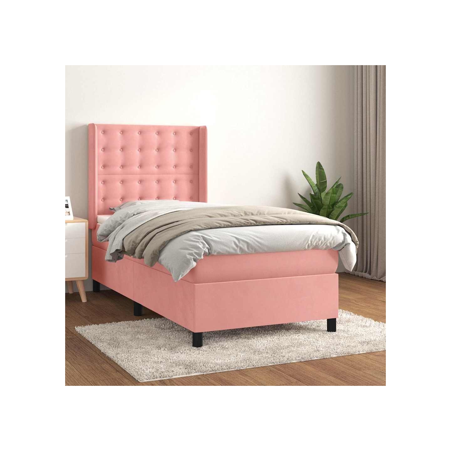 Sommier à lattes de lit et matelas Rose 80x200 cm Velours