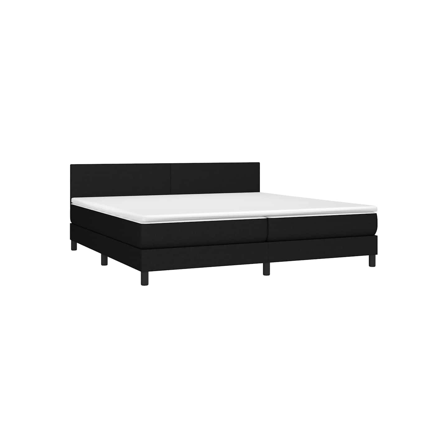 Sommier à lattes de lit et matelas et LED Noir 200x200 cm Tissu