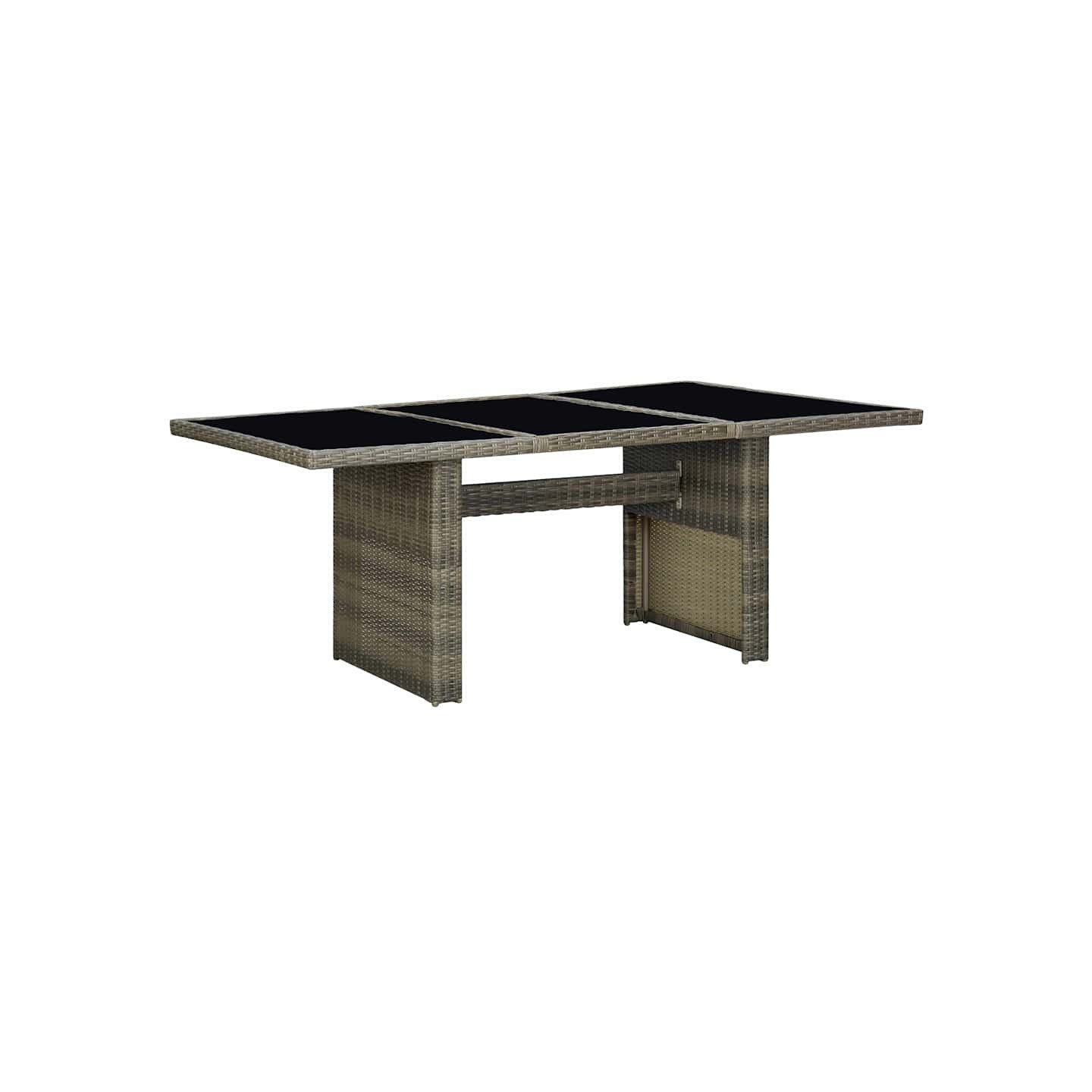 Table de jardin Marron Résine tressée et verre trempé