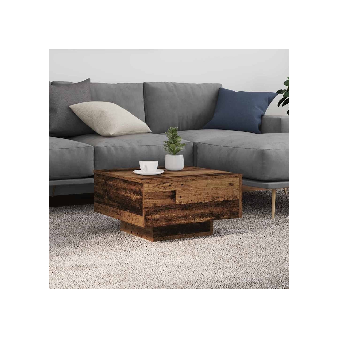 Bois ancien 55 x 55 x 31 cm Bois d'ingénierie