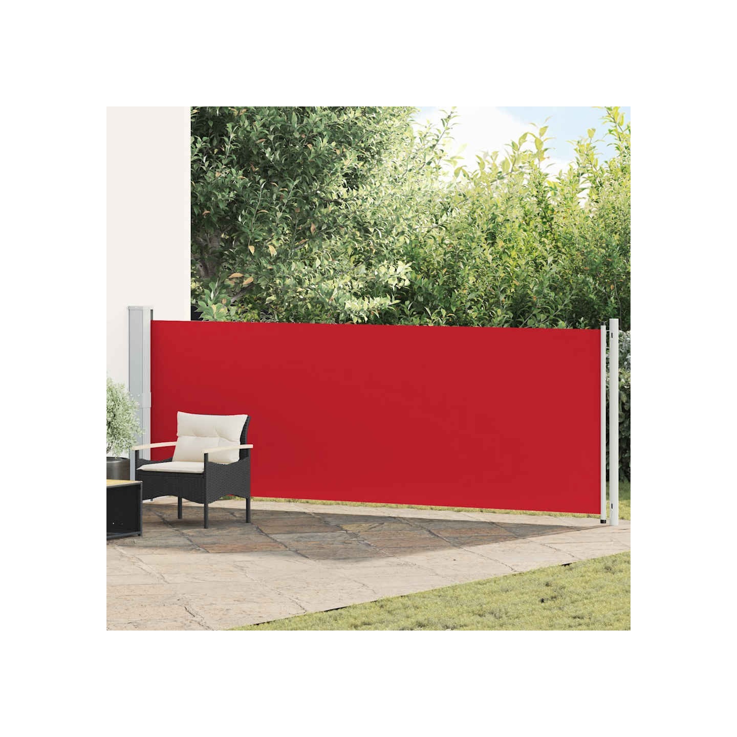 Auvent latéral rétractable de patio 140x600 cm Rouge