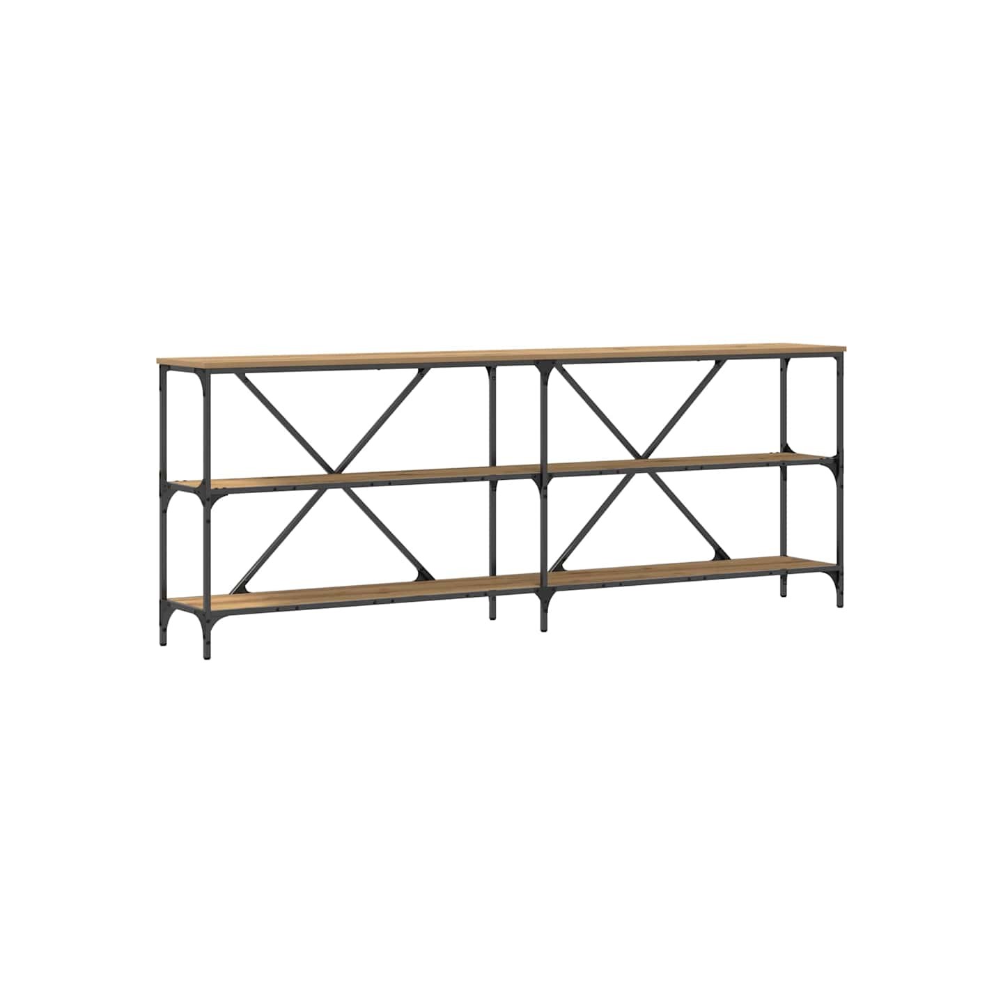 Table console Chêne artisan 200 x 30 x 75 cm Bois d'ingénierie