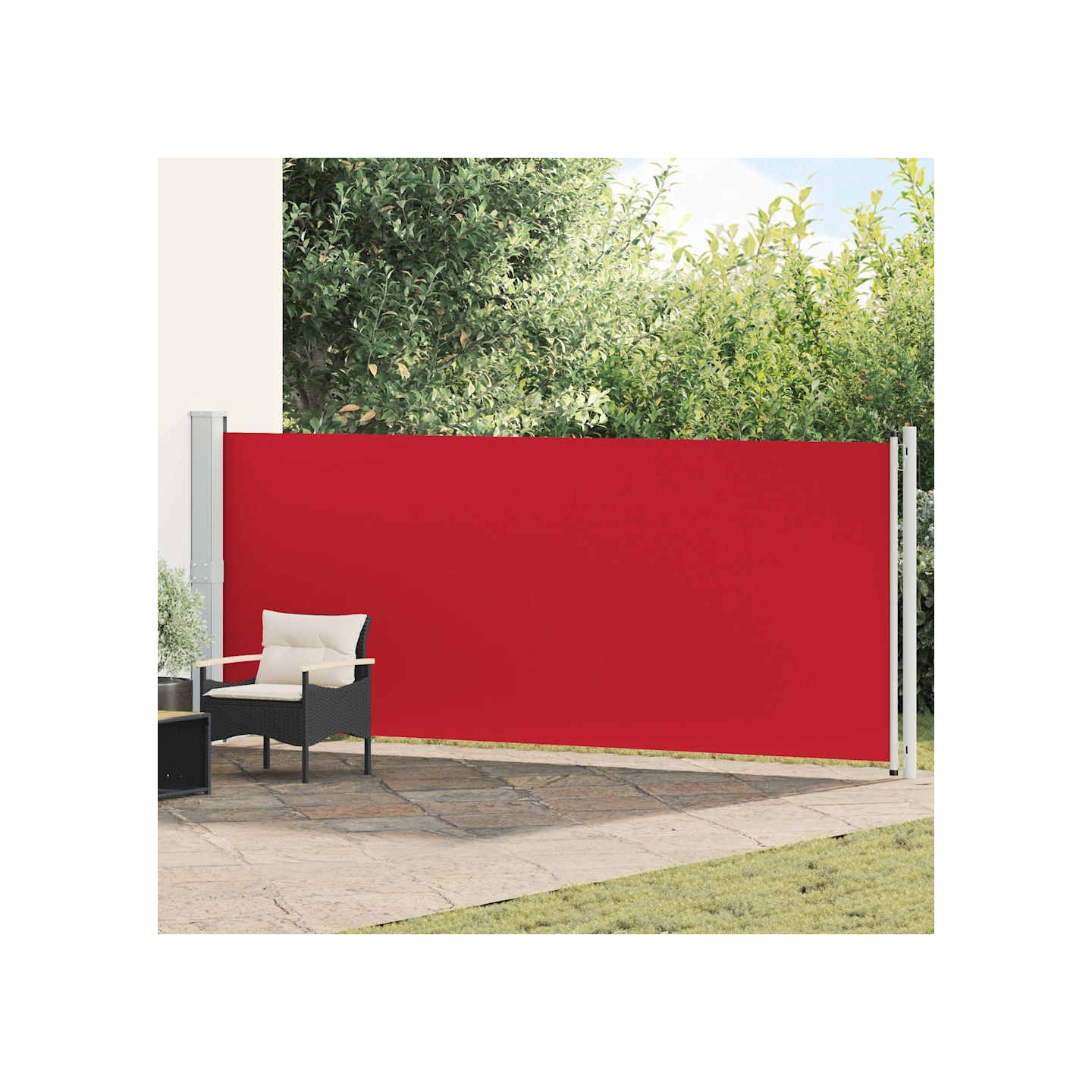 Auvent latéral rétractable de patio 600x160 cm rouge
