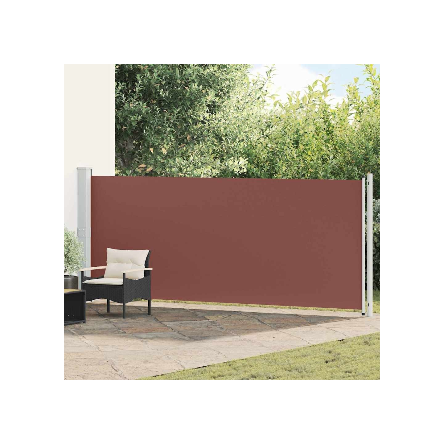Auvent latéral rétractable de patio 614x160 cm marron