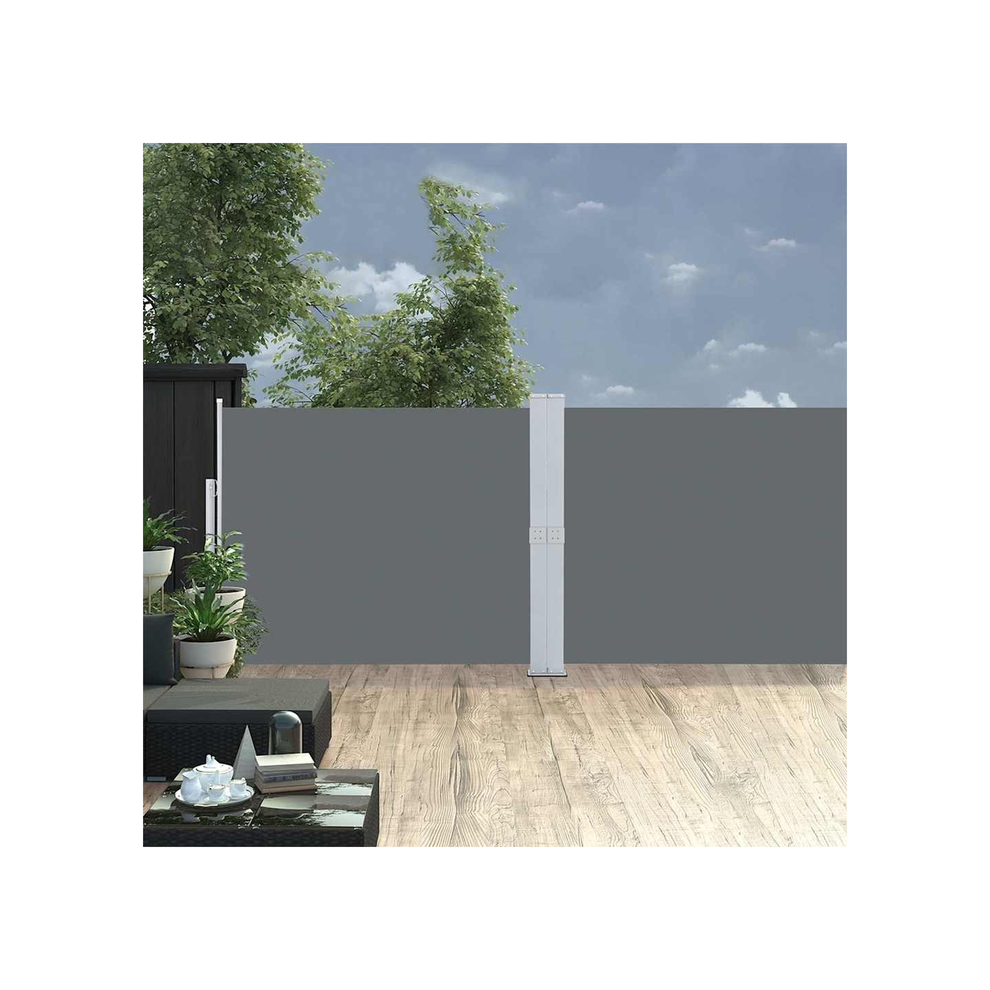 Auvent latéral rétractable de patio 140x1200 cm Anthracite