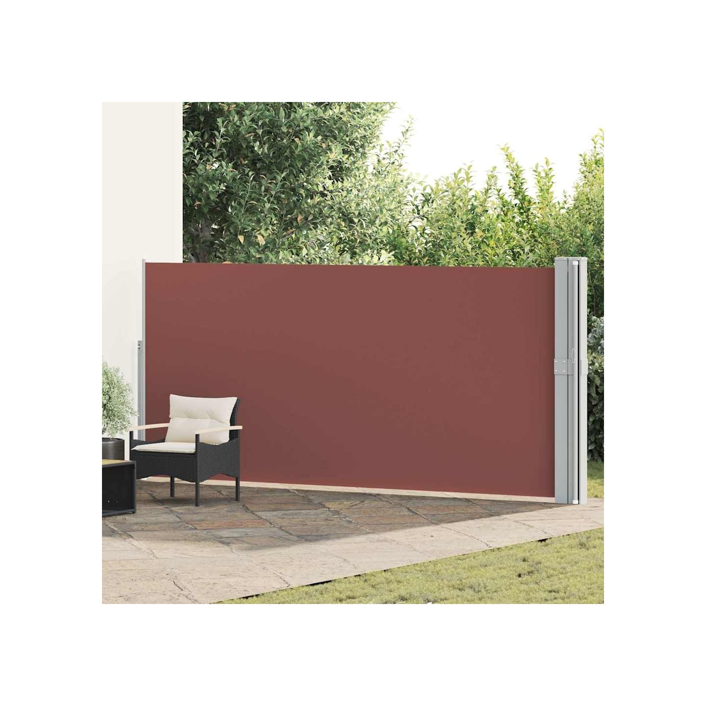 Auvent latéral rétractable de patio 170x1200 cm Marron