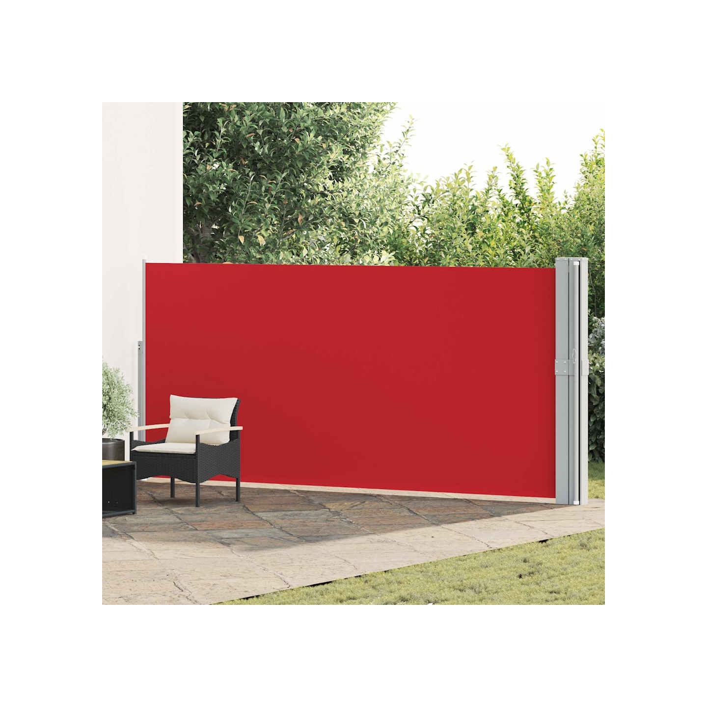 Auvent latéral rétractable de patio 170x1200 cm Rouge