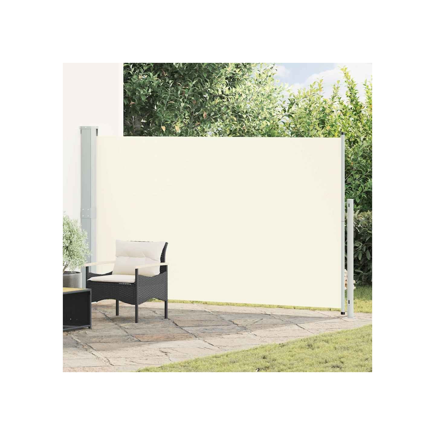 Auvent latéral rétractable de patio 180x314 cm Crème