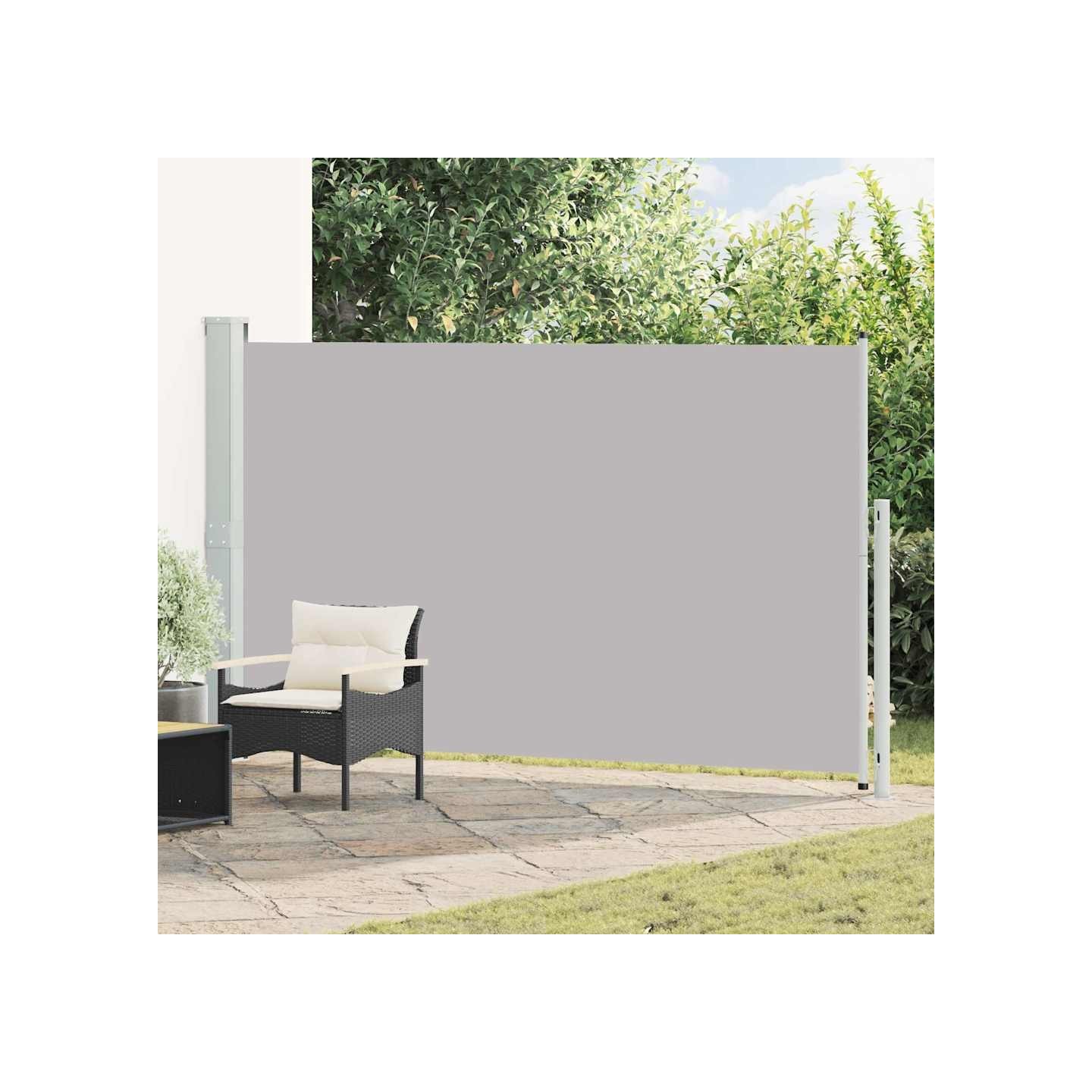Auvent latéral rétractable de patio 180x314 cm Gris