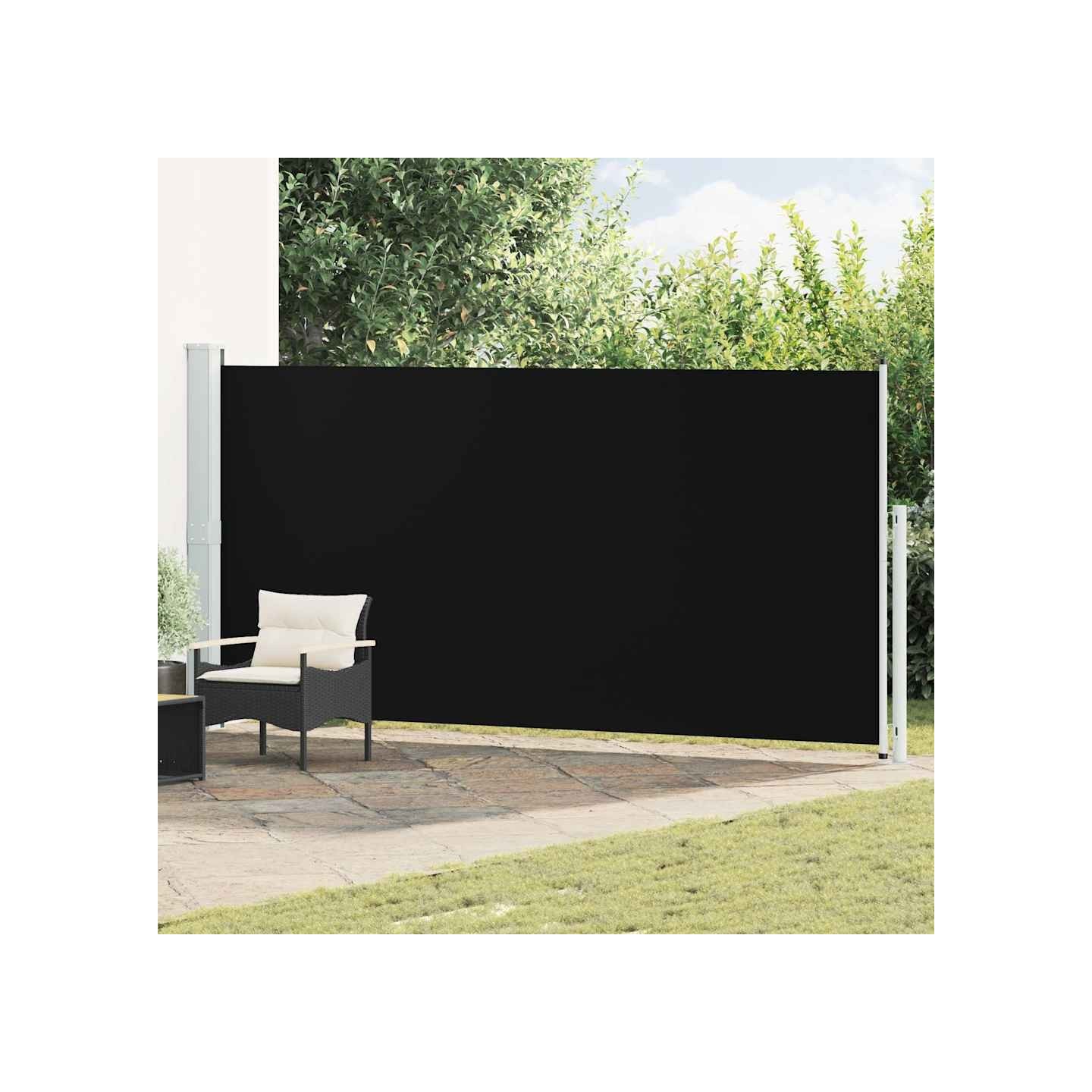 Auvent latéral rétractable de patio 180x514 cm Noir