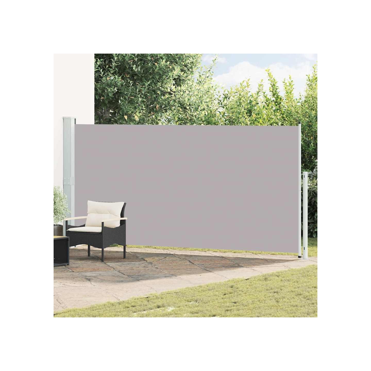 Auvent latéral rétractable de patio 180x514 cm Gris