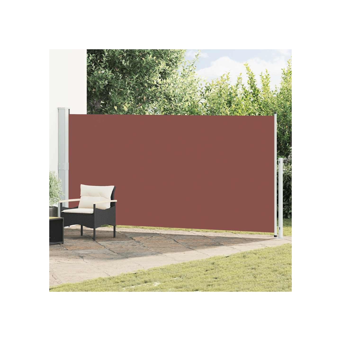 Auvent latéral rétractable de patio 180x500 cm Marron